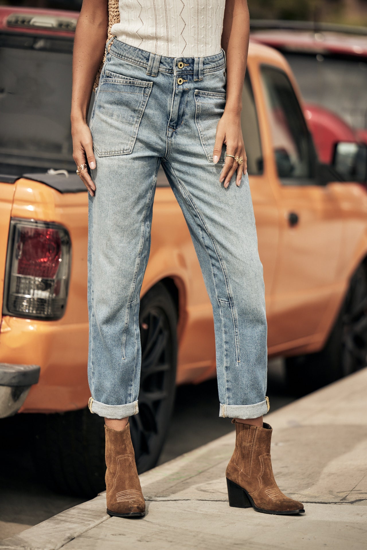 Jeans taille haute Femme Edita figari | Freeman T. Porter