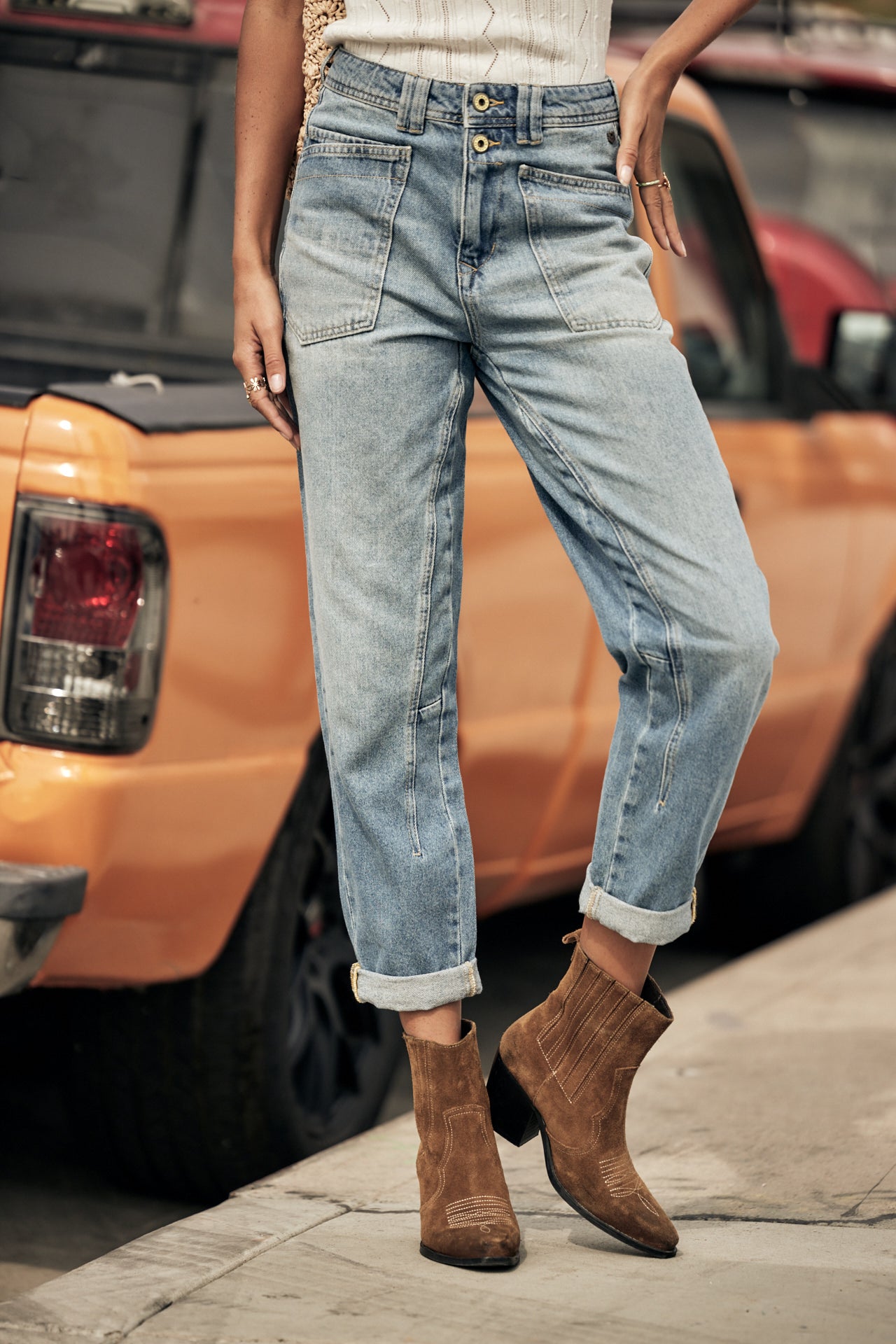 Jeans taille haute Femme Edita figari | Freeman T. Porter