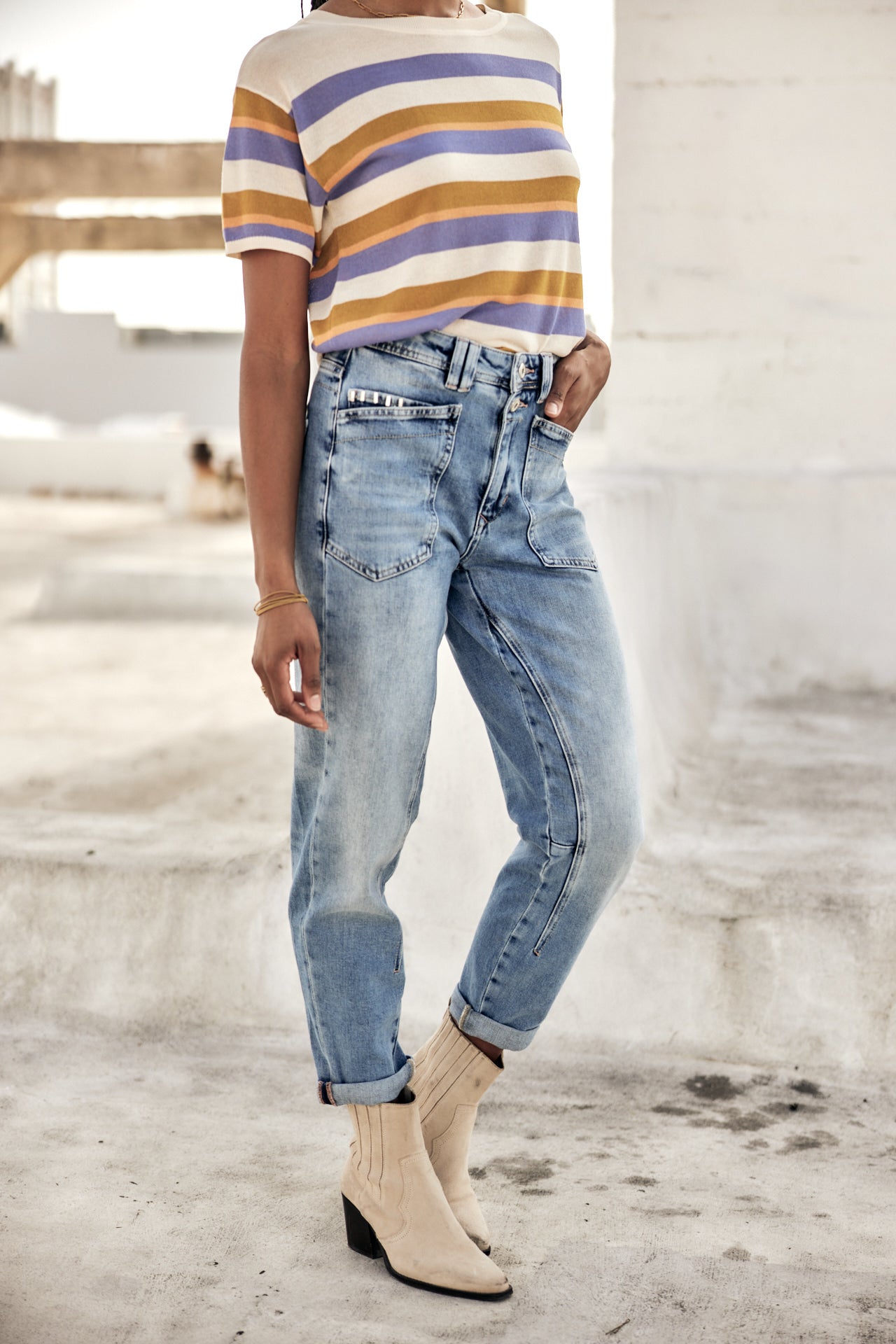 High-waisted jeans Woman Edita palermo med | Freeman T. Porter
