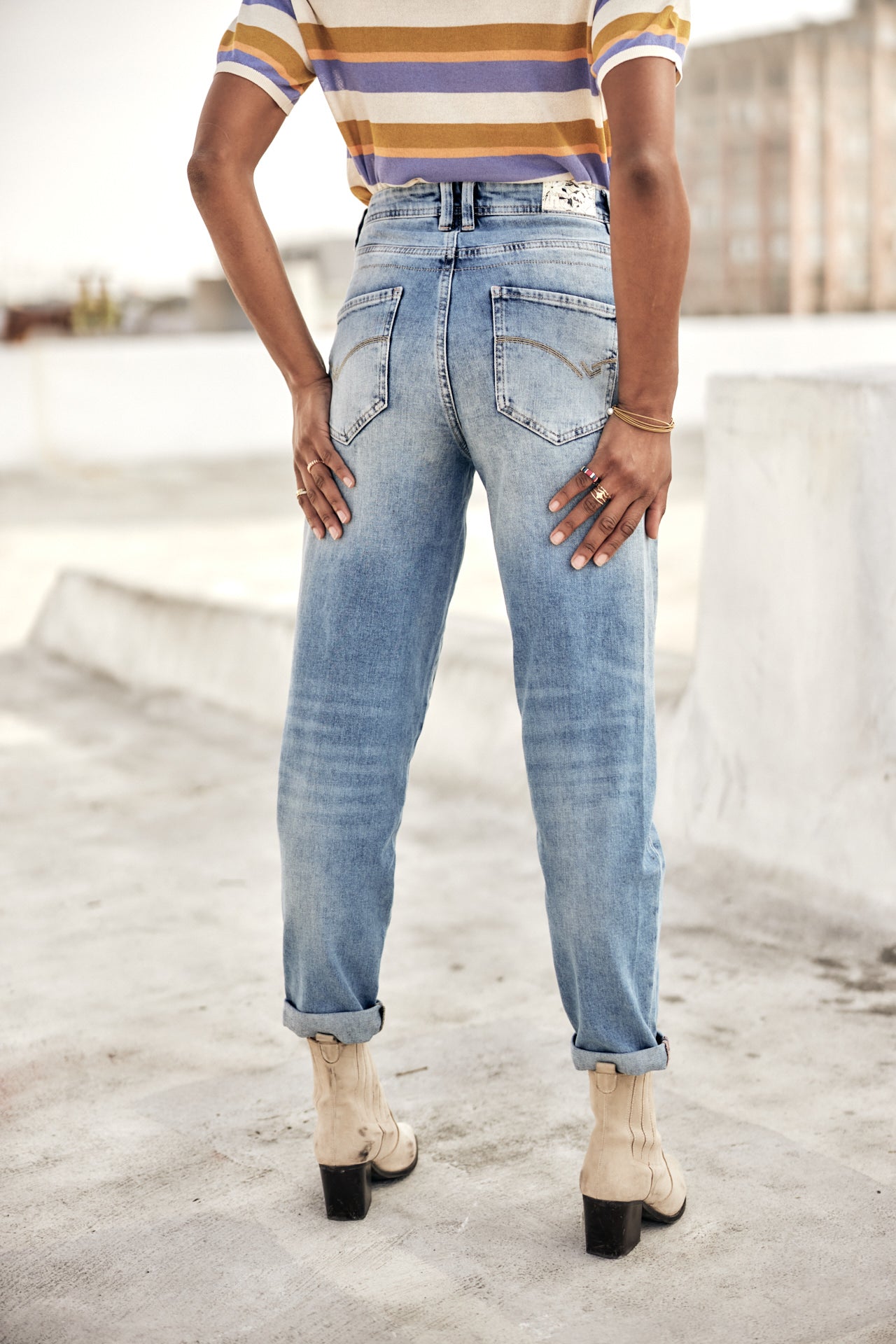High-waisted jeans Woman Edita palermo med | Freeman T. Porter