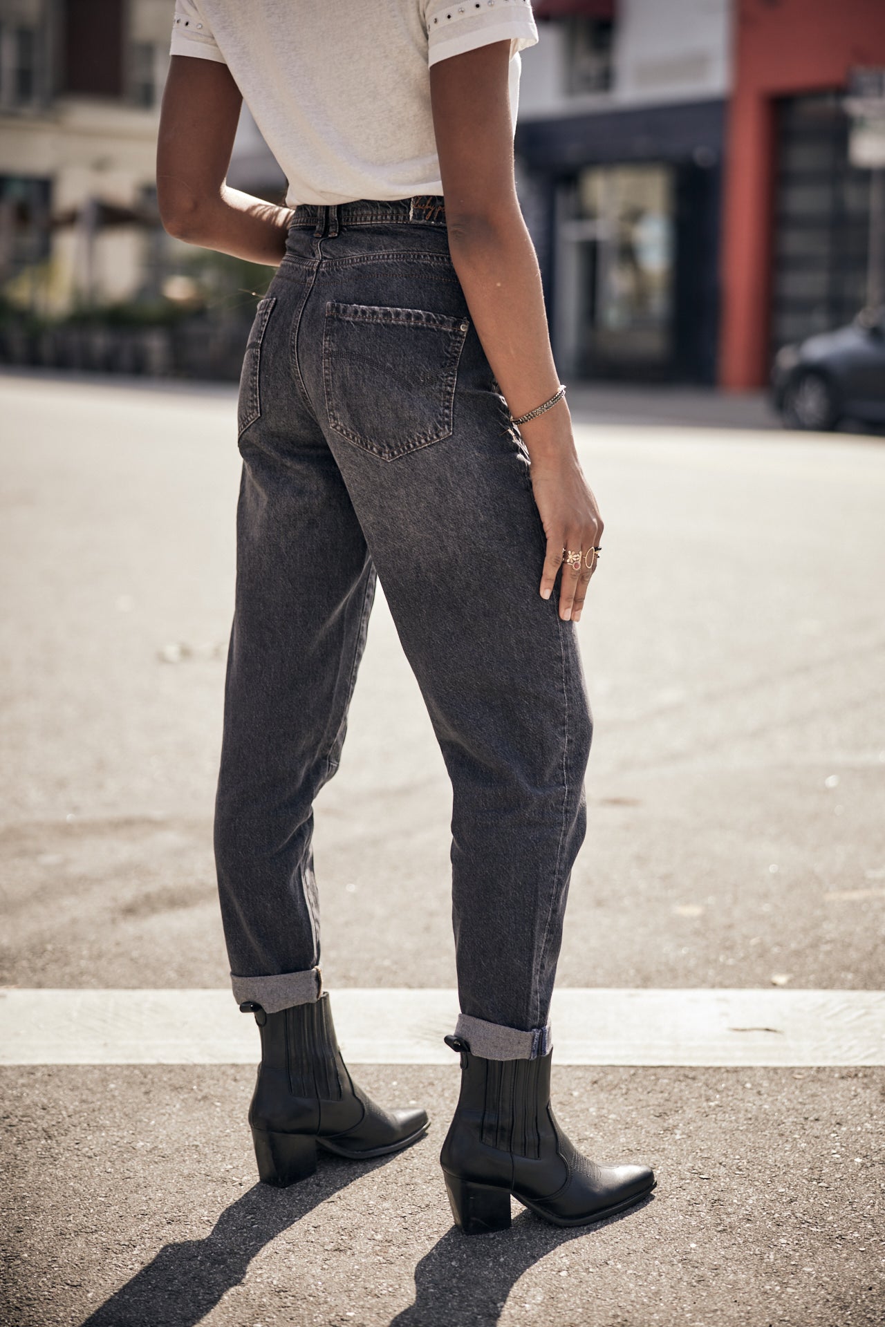 Jeans taille haute Femme Edita Denim parigi dark | Freeman T. Porter