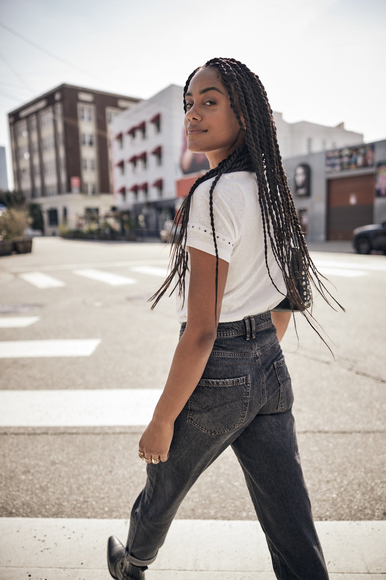 Jeans taille haute Femme Edita Denim parigi dark | Freeman T. Porter