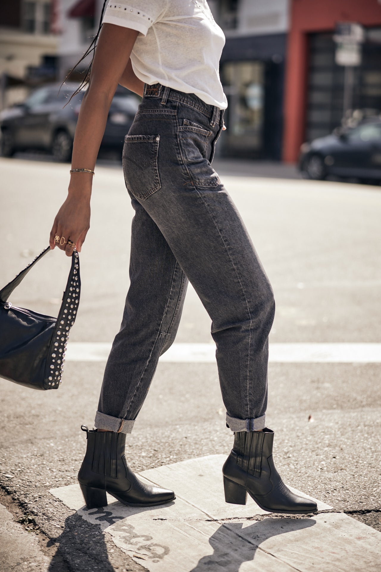 Jeans taille haute Femme Edita Denim parigi dark | Freeman T. Porter