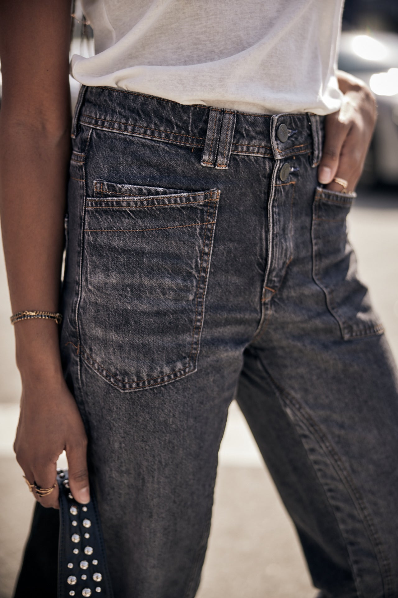 Jeans taille haute Femme Edita Denim parigi dark | Freeman T. Porter