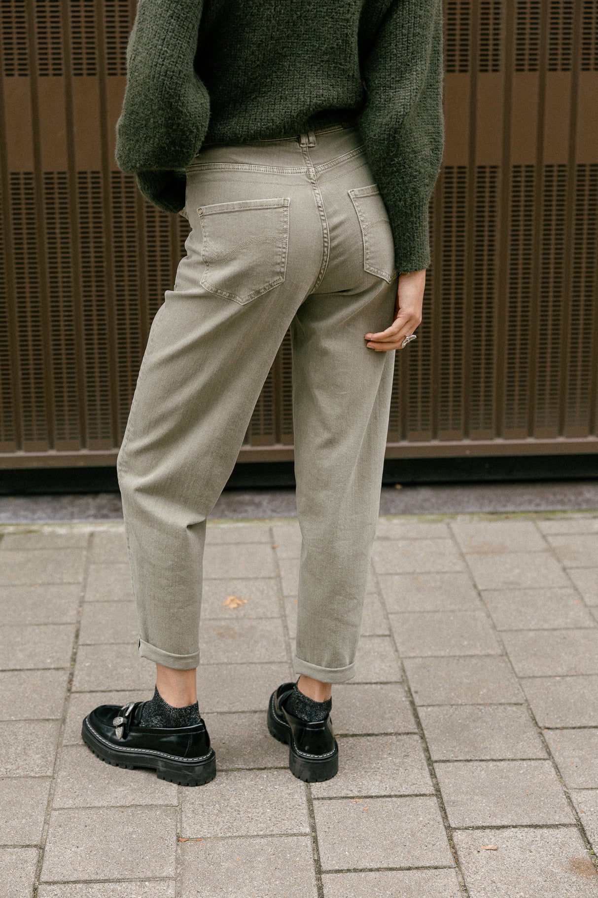 High-waisted pants Woman Edita Andalousia deep lichen green | Freeman T. Porter