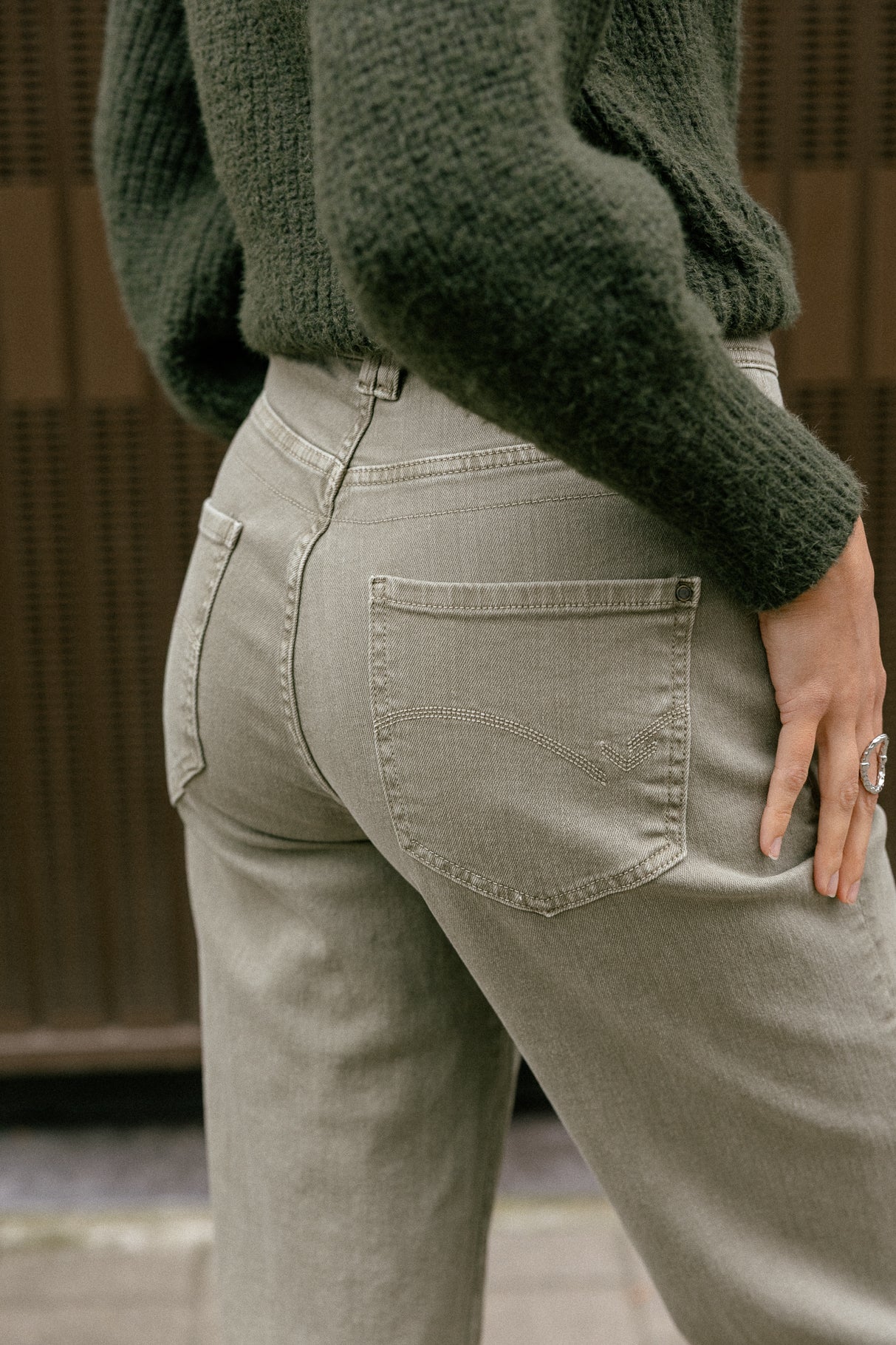 High-waisted pants Woman Edita Andalousia deep lichen green | Freeman T. Porter