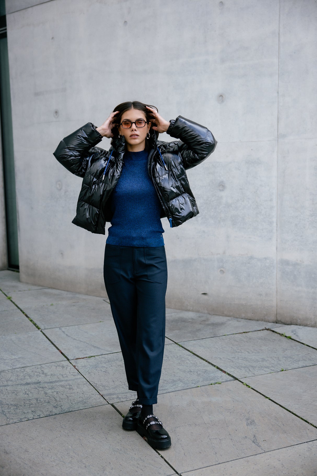 Pantalon taille haute Femme Edita Lawlands peacoat | Freeman T. Porter