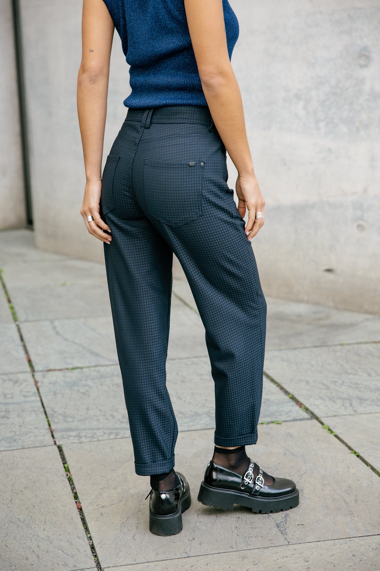 Pantalon taille haute Femme Edita Lawlands peacoat | Freeman T. Porter