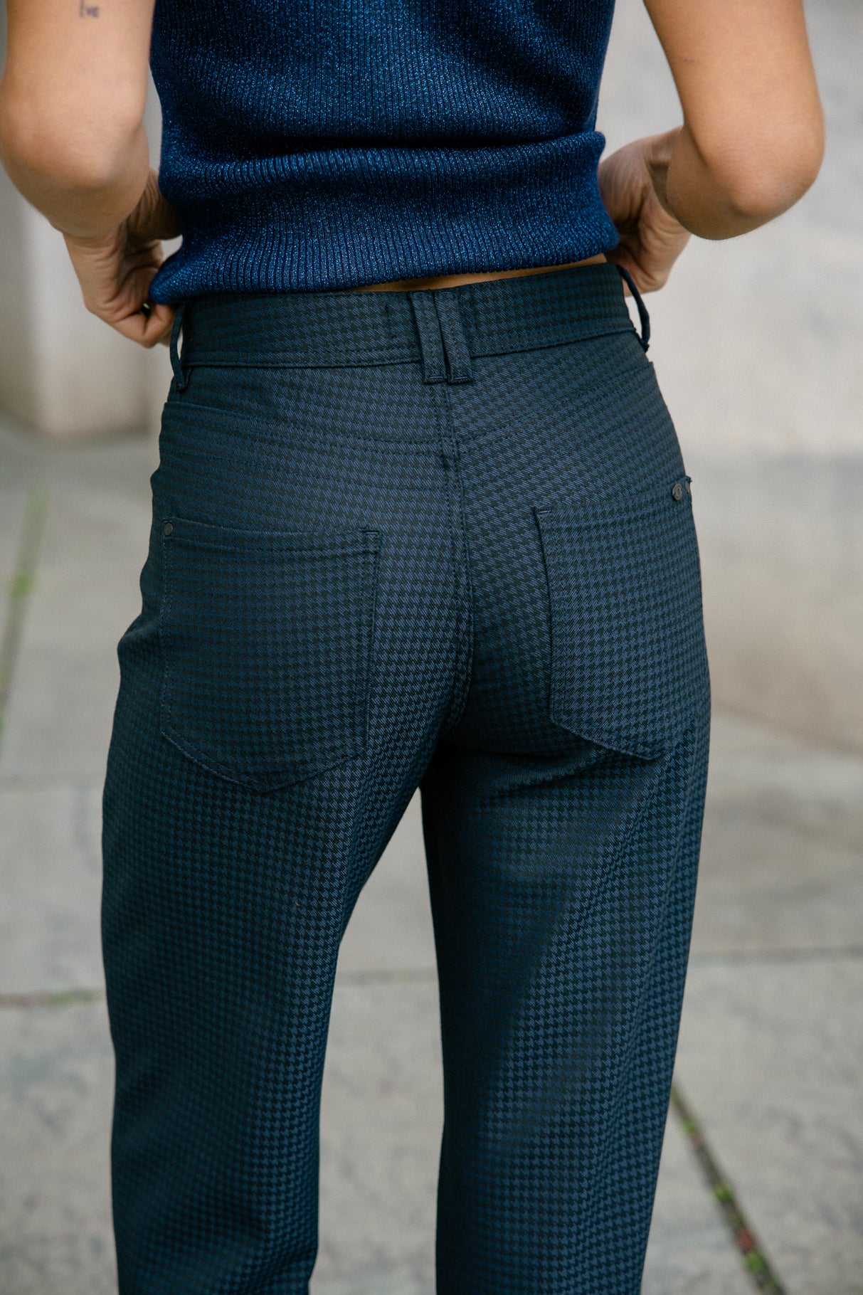 Pantalon taille haute Femme Edita Lawlands peacoat | Freeman T. Porter