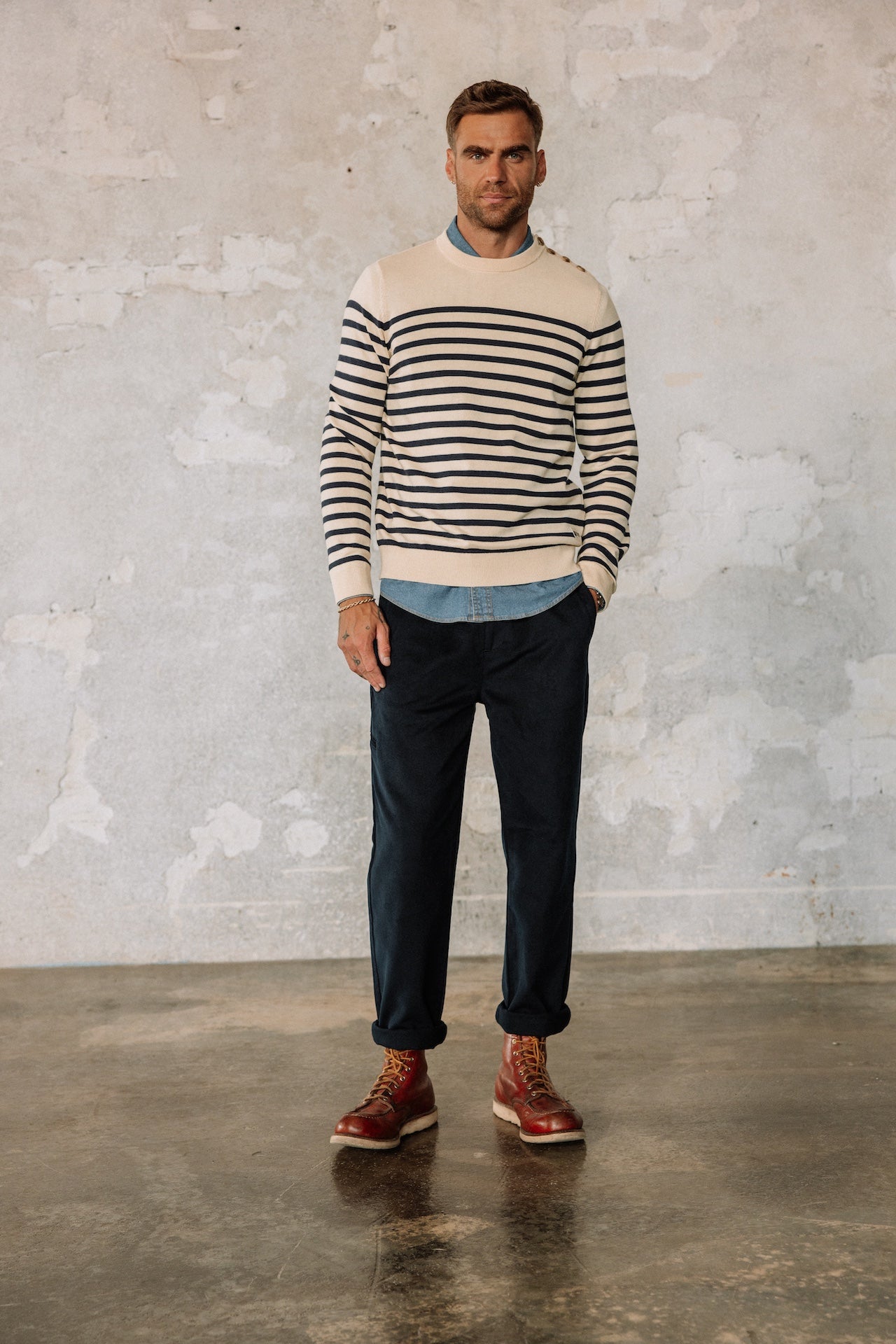 Pantalon cropped Men Wesley Mellow peacoat | Freeman T. Porter