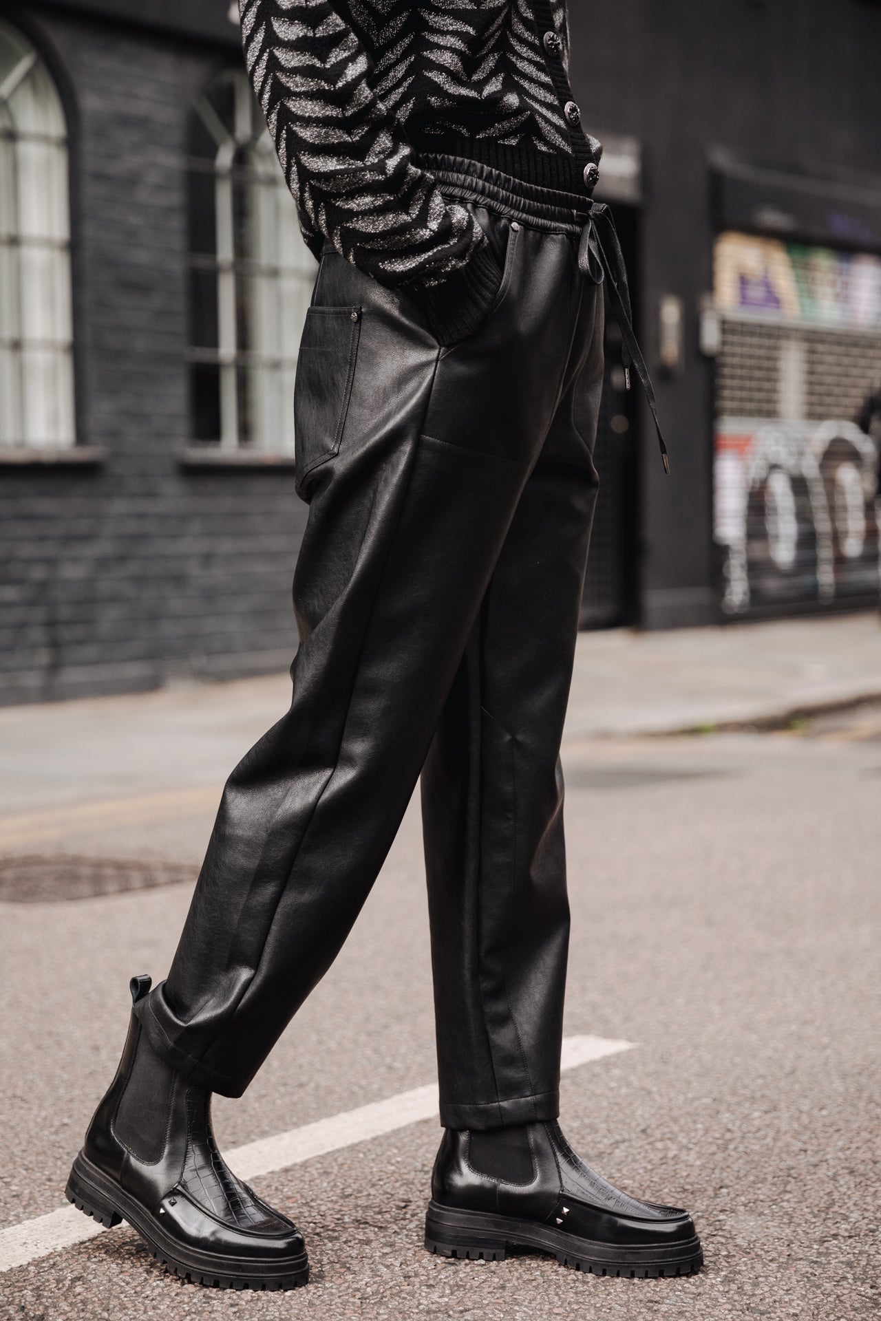 Pantalon relaxed fit Femme Odela Biker black | Freeman T. Porter