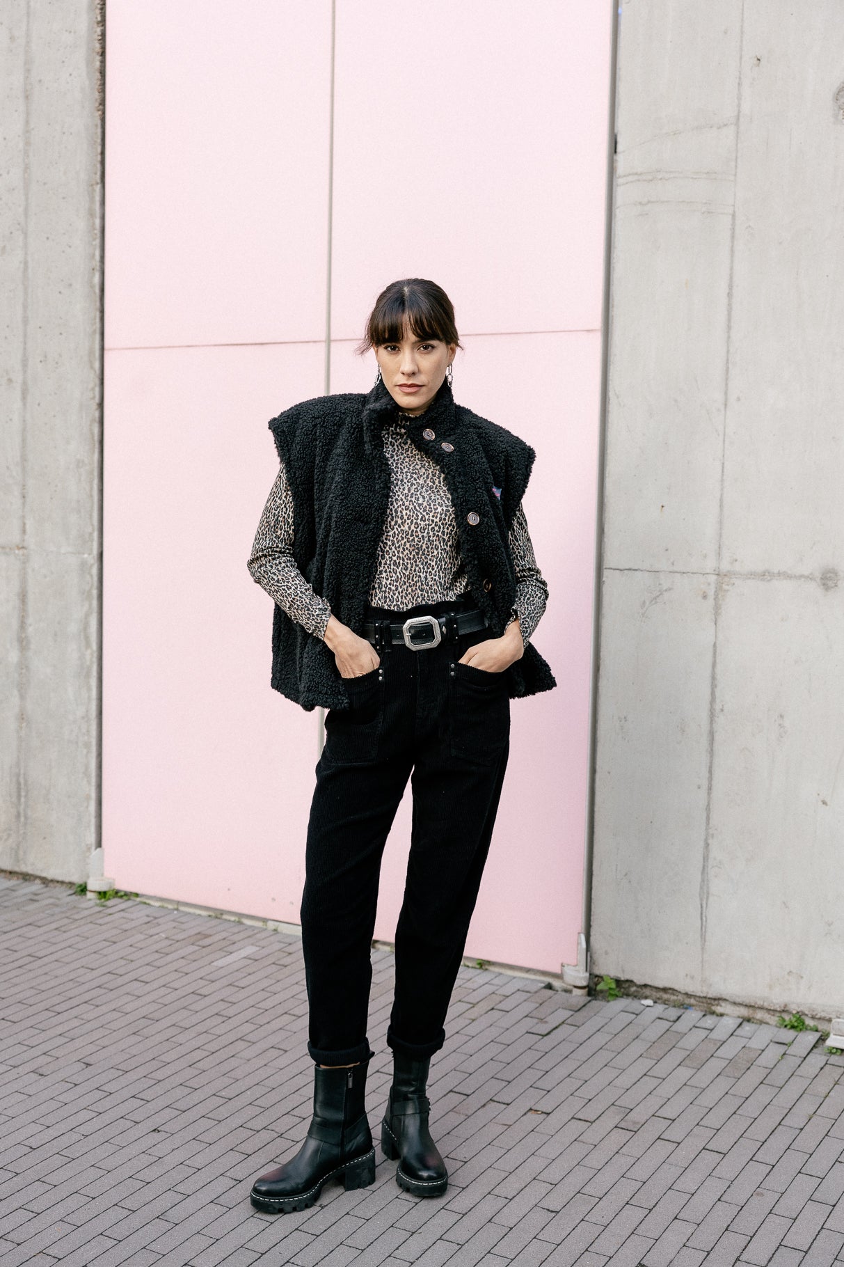 High waist velvet pants Woman Joyce Veluto black | Freeman T. Porter