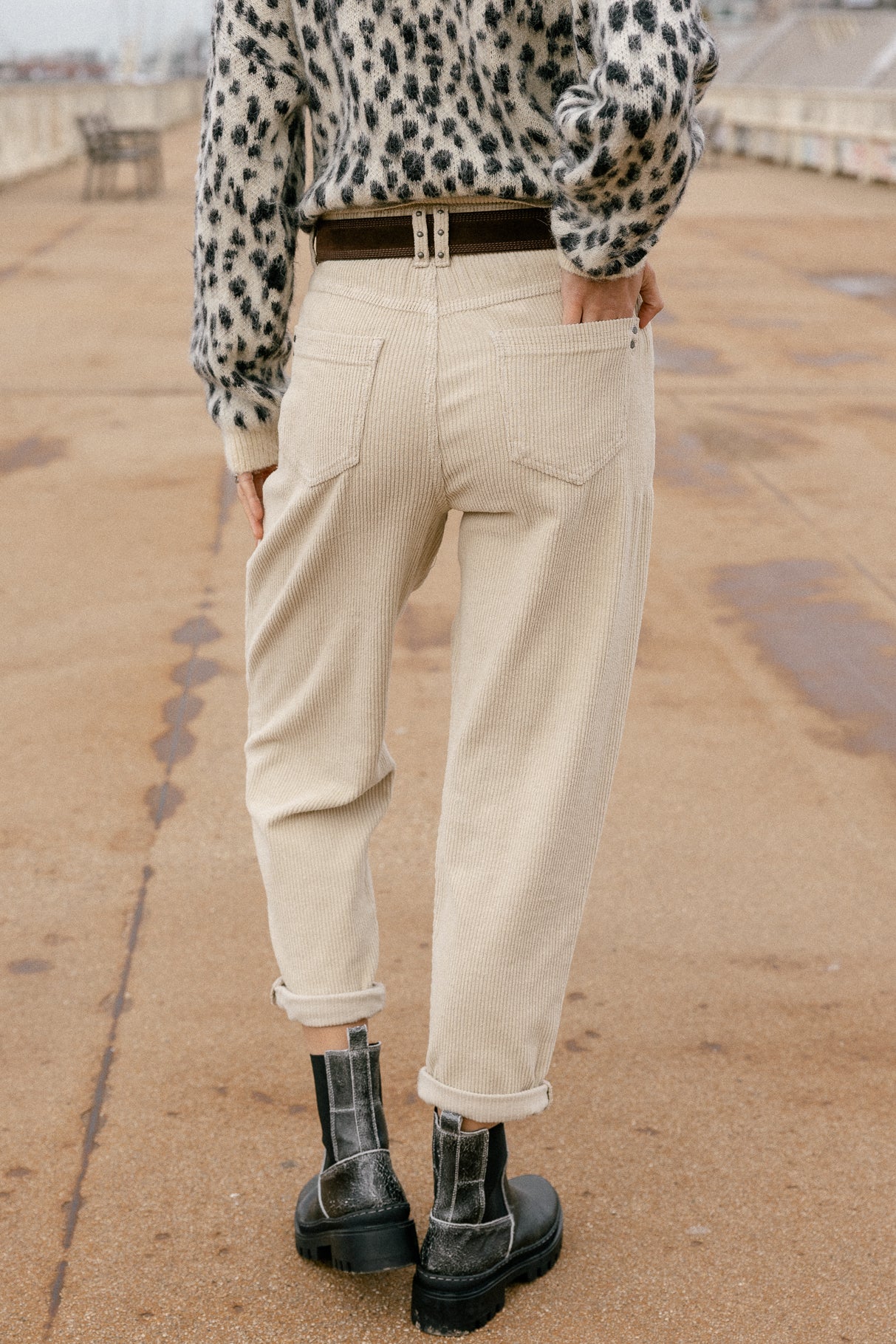 High waist velvet pants Woman Joyce Veluto overcast | Freeman T. Porter