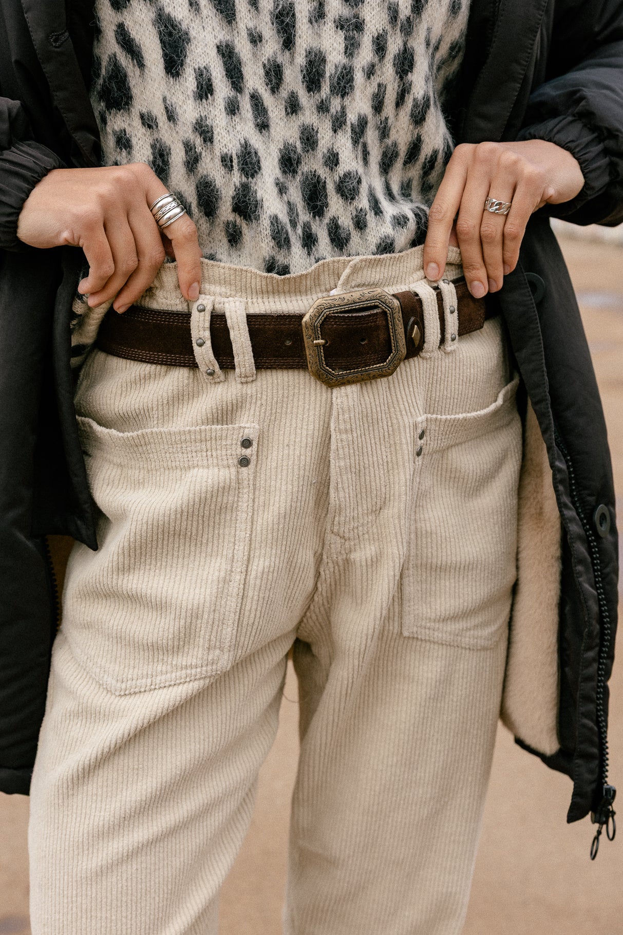 High waist velvet pants Woman Joyce Veluto overcast | Freeman T. Porter