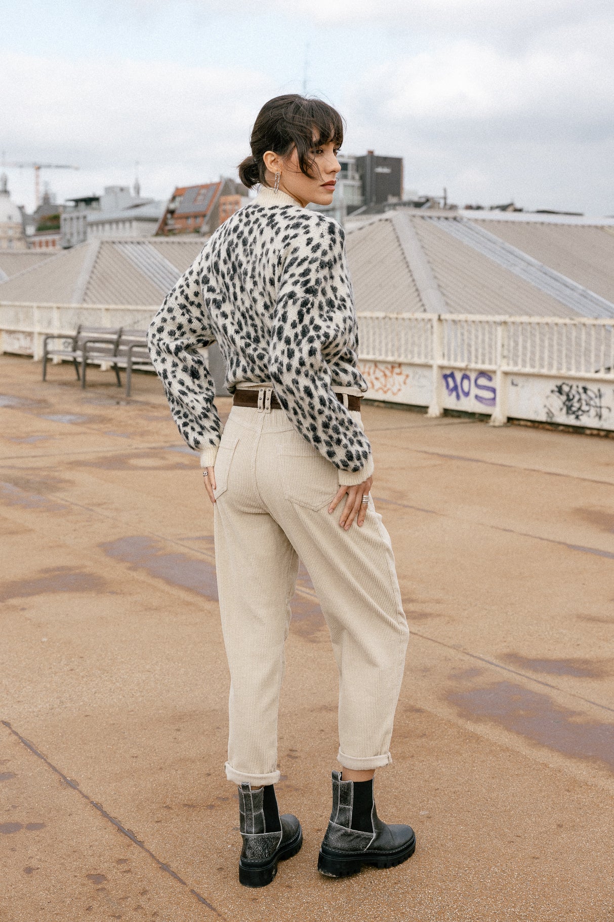 High waist velvet pants Woman Joyce Veluto overcast | Freeman T. Porter