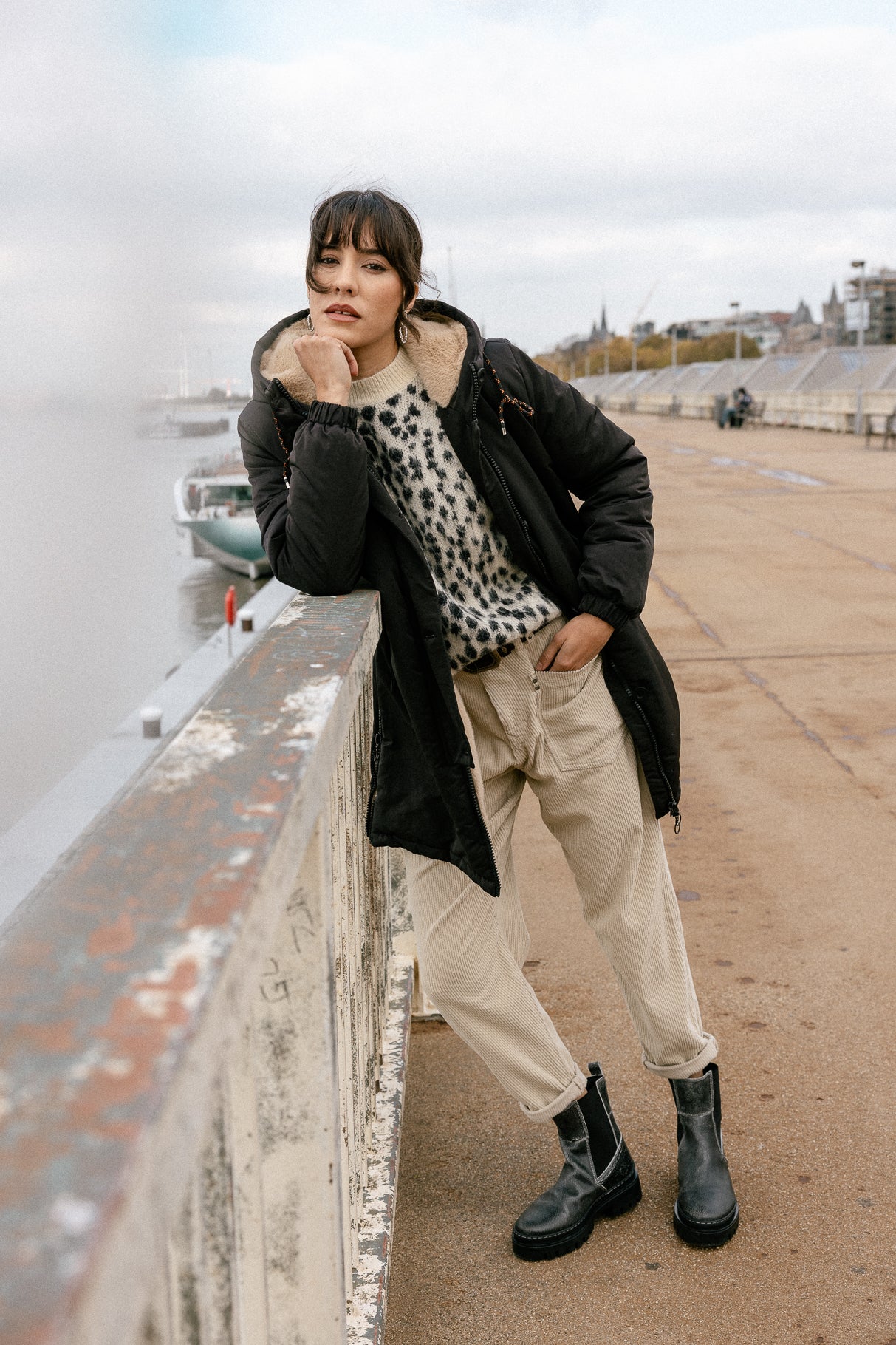 High waist velvet pants Woman Joyce Veluto overcast | Freeman T. Porter