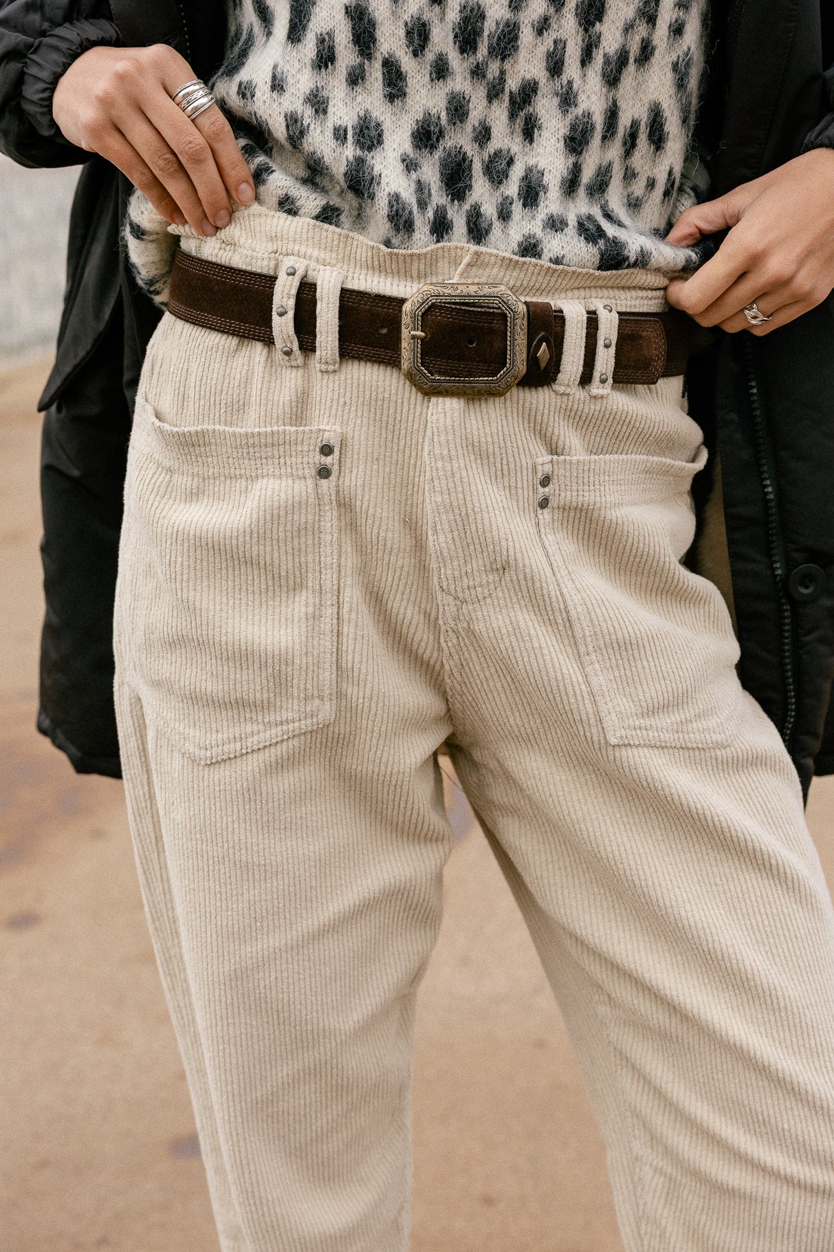 High waist velvet pants Woman Joyce Veluto overcast | Freeman T. Porter