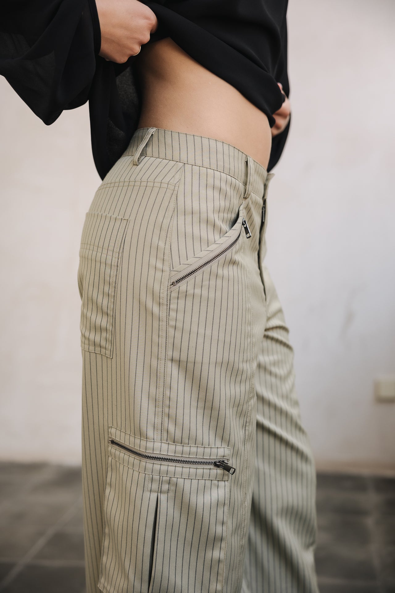 Weite Hose Frau Giorgia Agafay light khaki | Freeman T. Porter