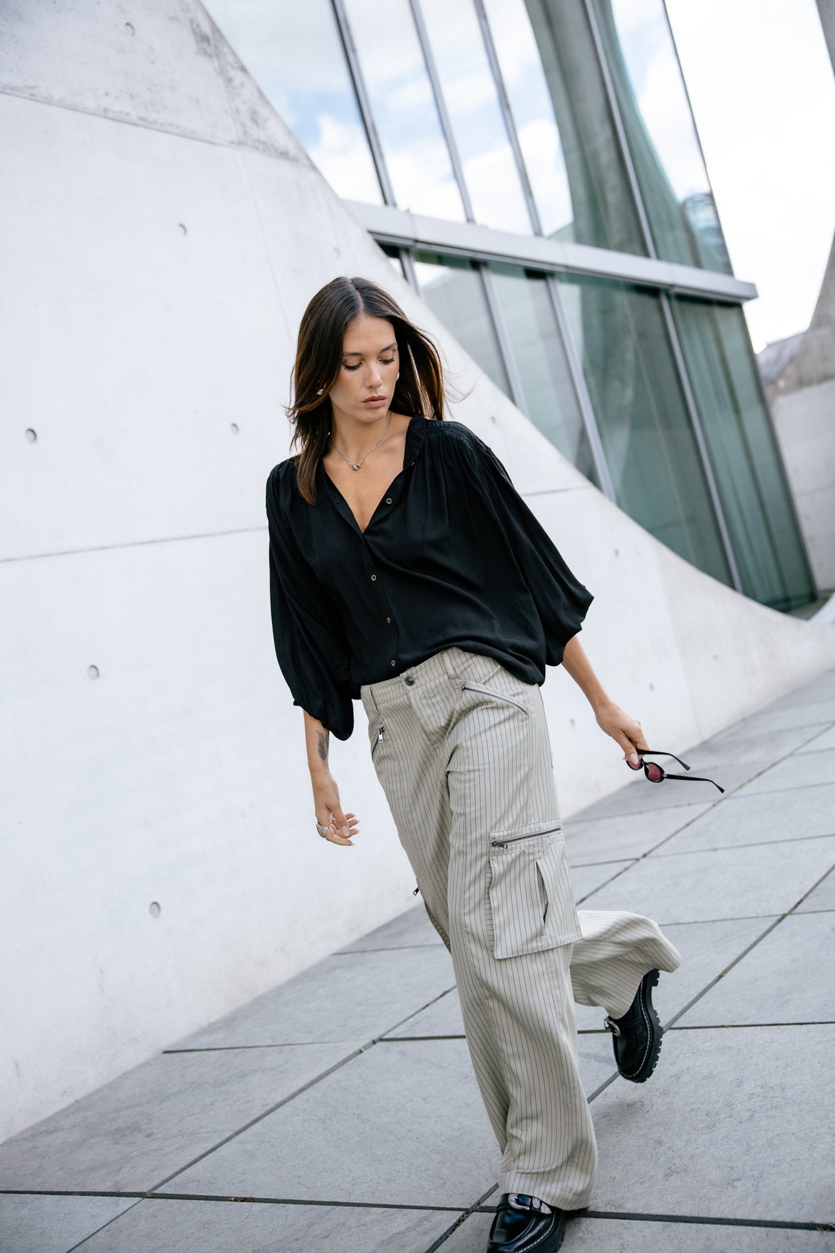 Pantalones anchos Mujer Giorgia Agafay light khaki | Freeman T. Porter