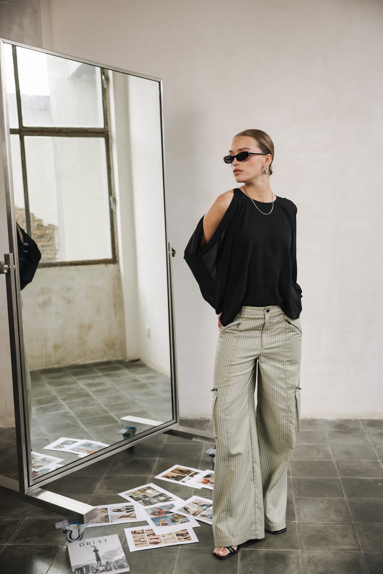 Weite Hose Frau Giorgia Agafay light khaki | Freeman T. Porter