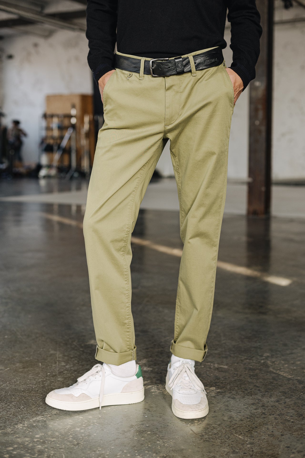 Pantalon chino Homme Mathis Bonito deep lichen green | Freeman T. Porter