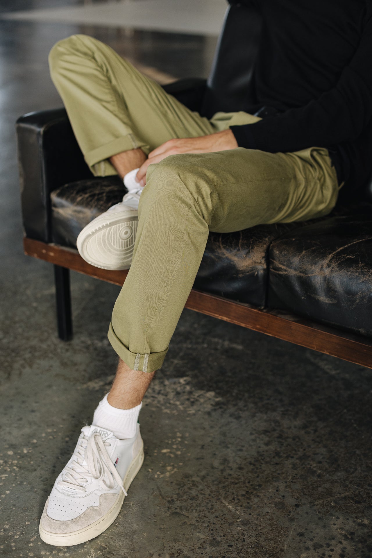 Pantalon chino Homme Mathis Bonito deep lichen green | Freeman T. Porter