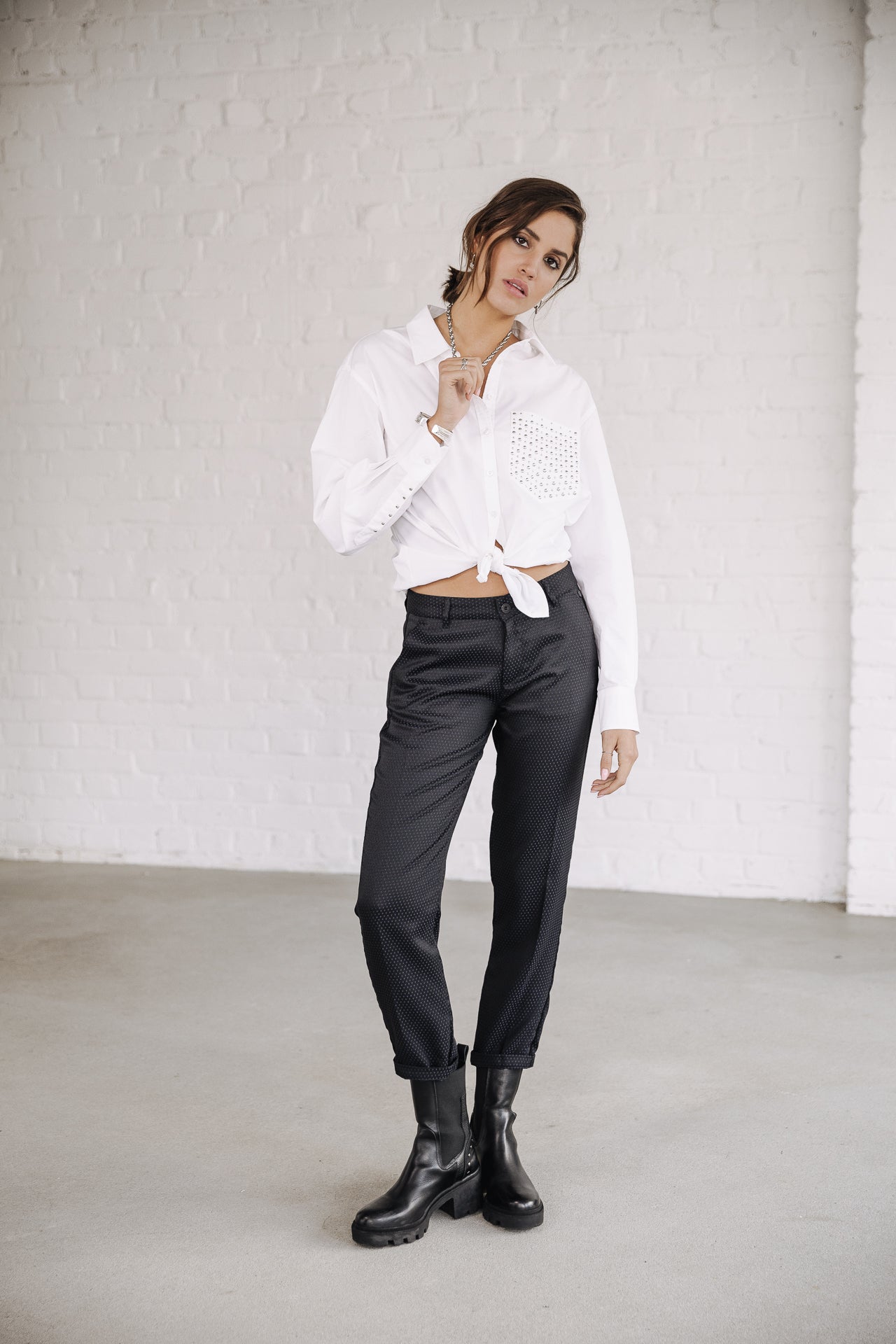 Pantalon city slim Femme Claudia Blink black | Freeman T. Porter