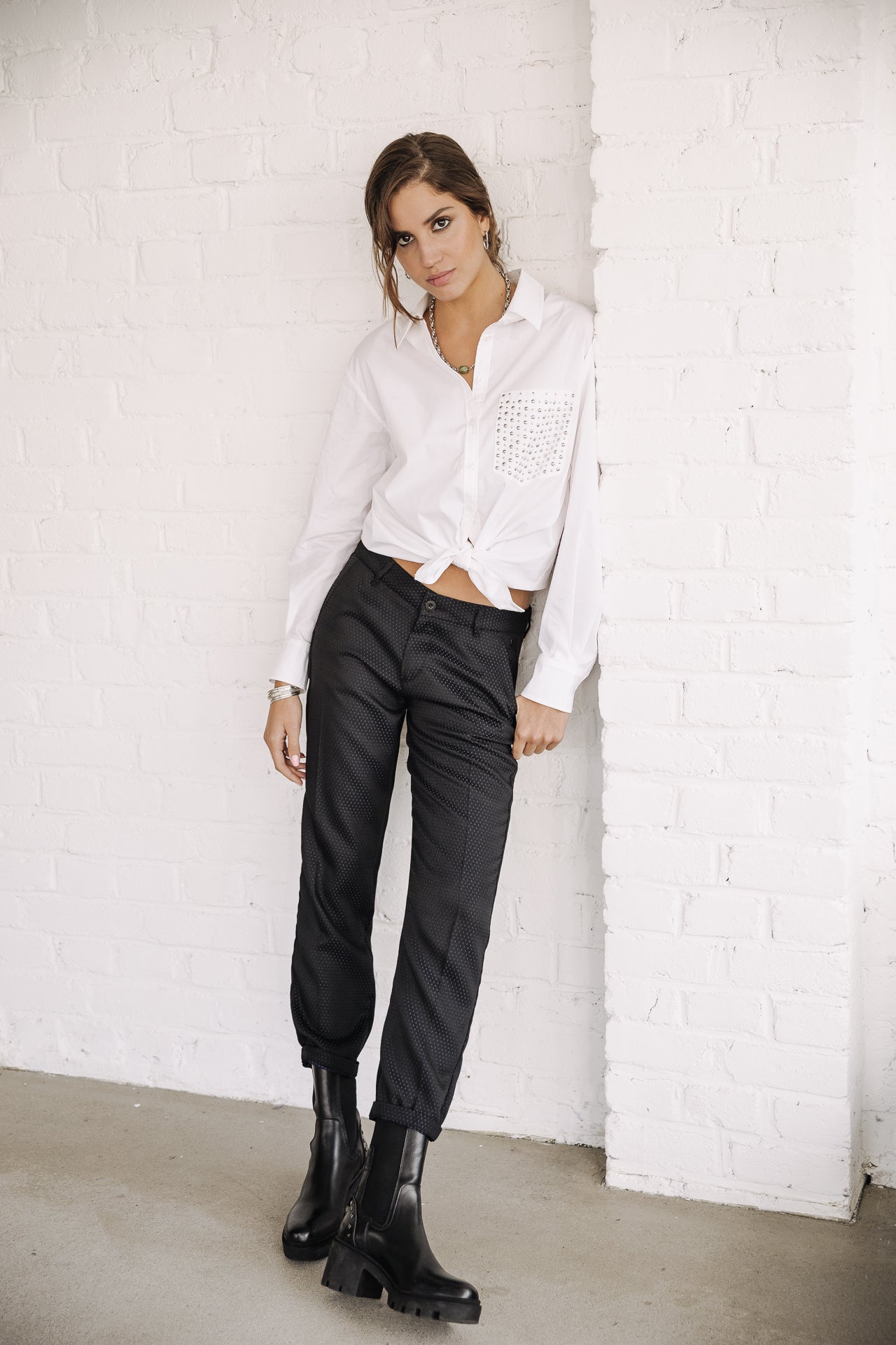 Pantalon city slim Femme Claudia Blink black | Freeman T. Porter