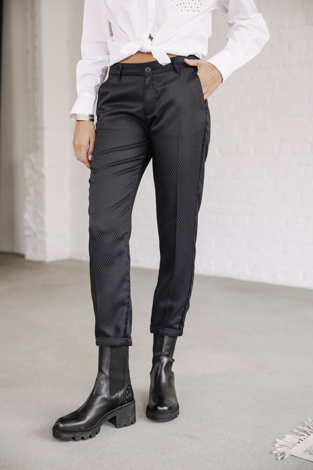 Pantalon city slim Femme Claudia Blink black | Freeman T. Porter