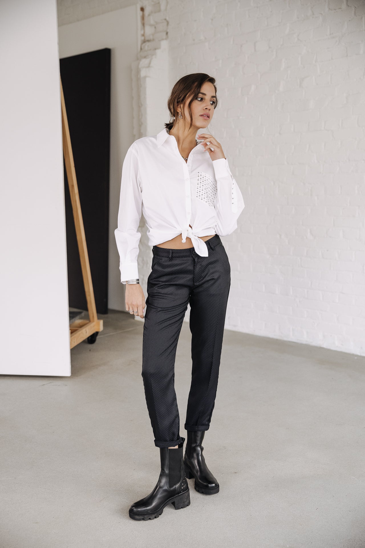 Pantalon city slim Femme Claudia Blink black | Freeman T. Porter