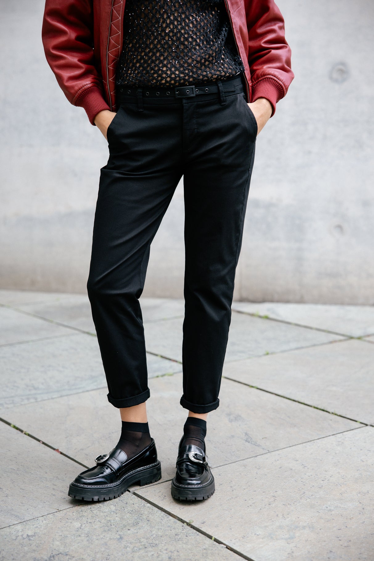 Pantalones chinos Mujer Claudia Felicita black | Freeman T. Porter