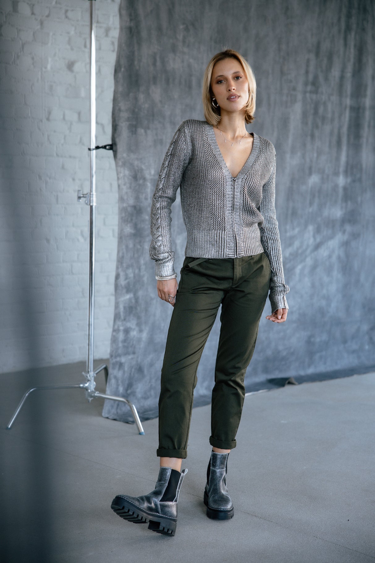 Chino pants Woman Claudia Felicita forest night | Freeman T. Porter