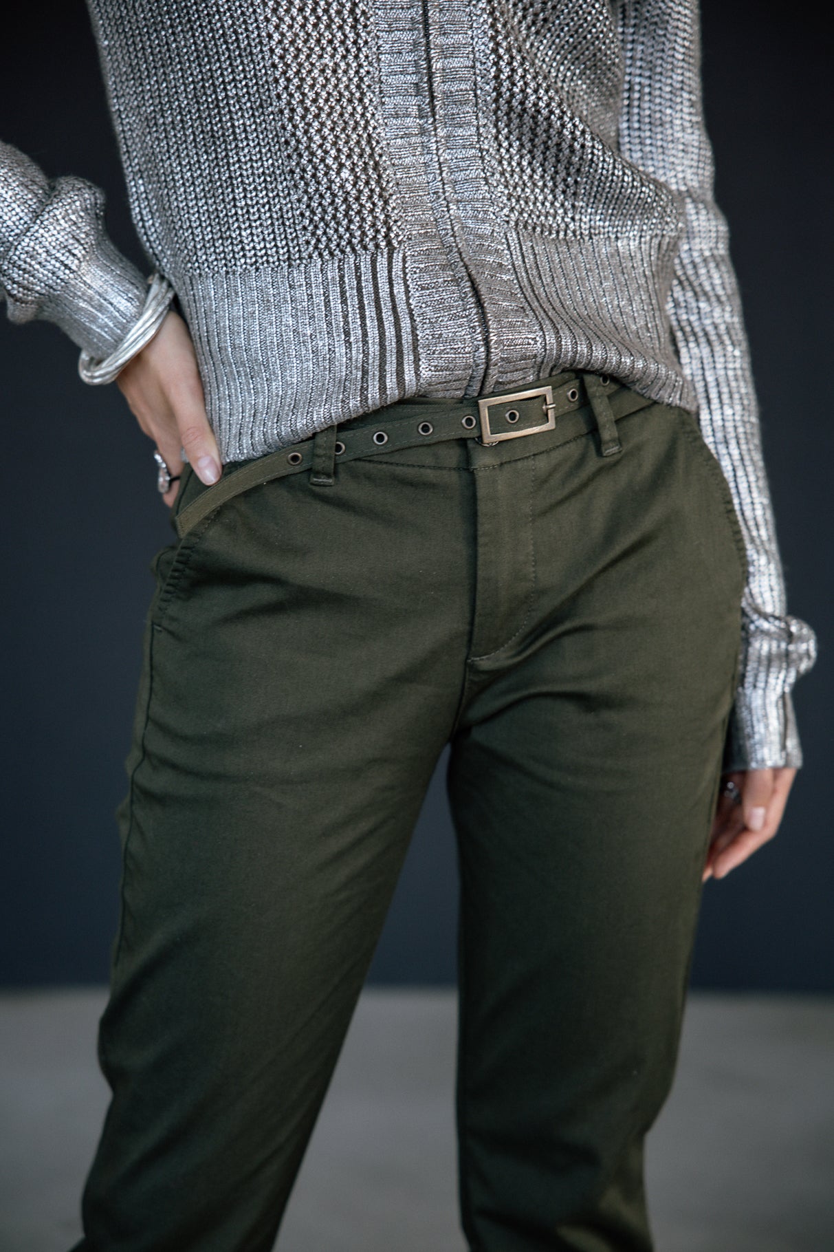 Chino pants Woman Claudia Felicita forest night | Freeman T. Porter
