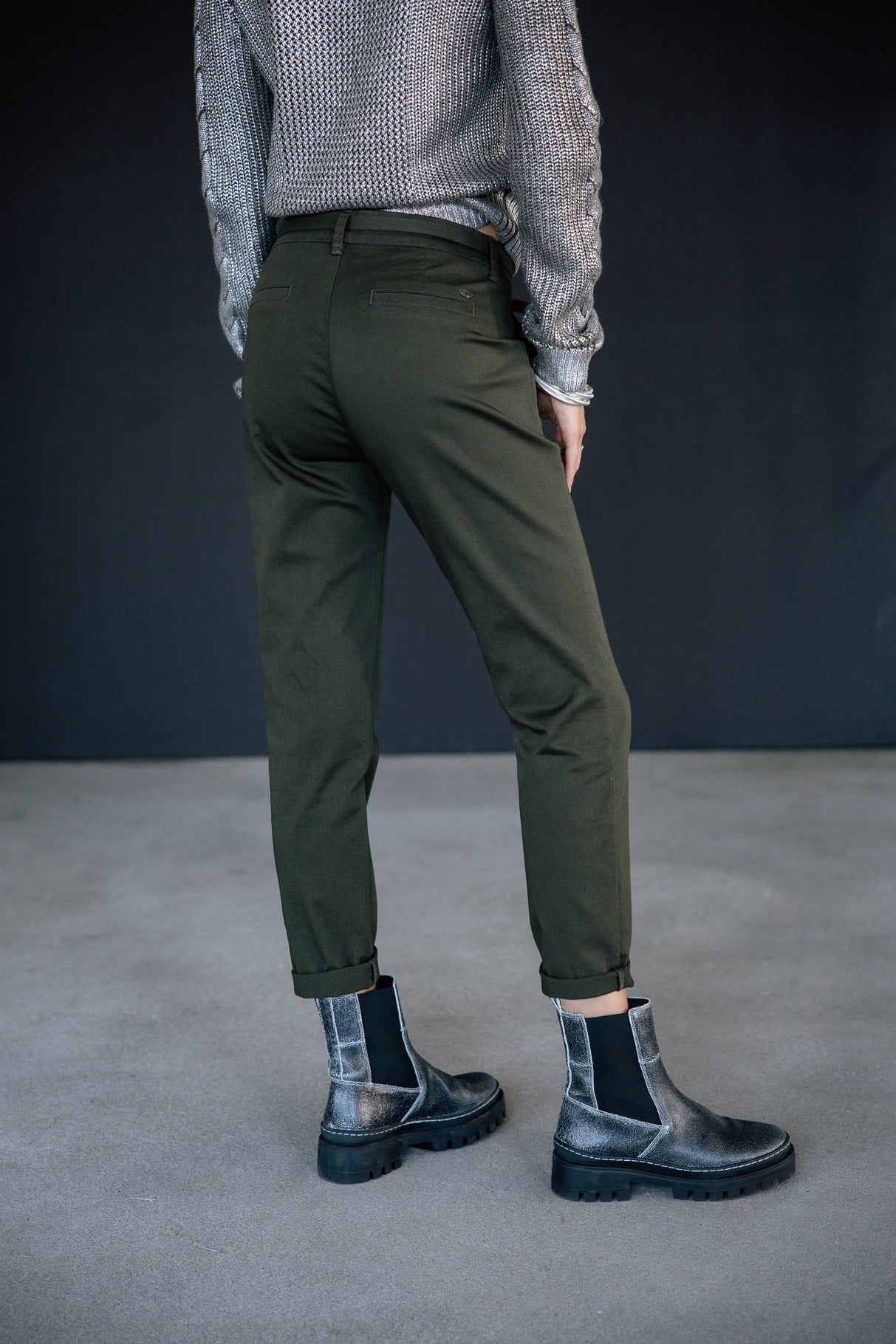 Chino pants Woman Claudia Felicita forest night | Freeman T. Porter
