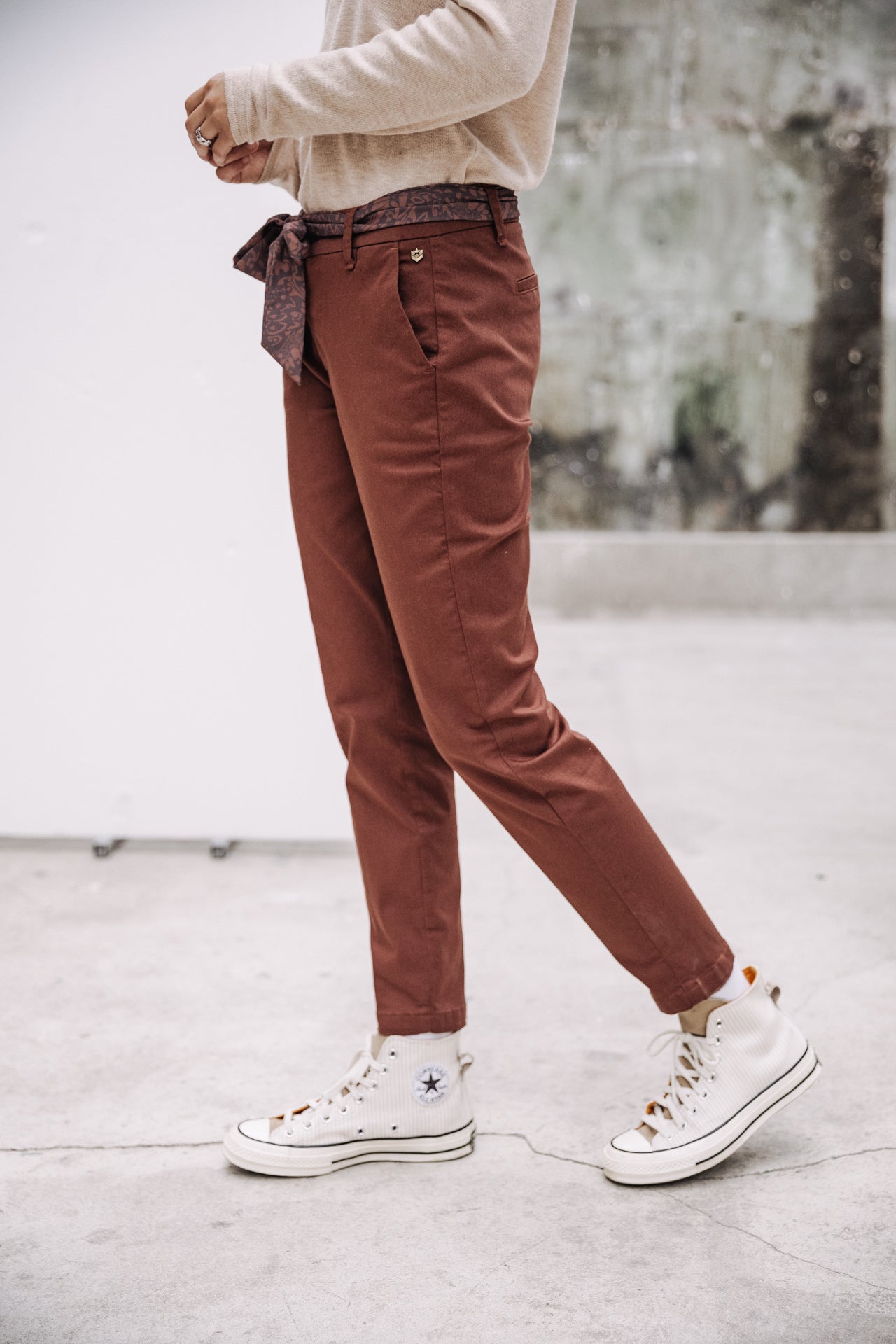 Pantalon city slim Femme Claudia Felicita cappuccino | Freeman T. Porter