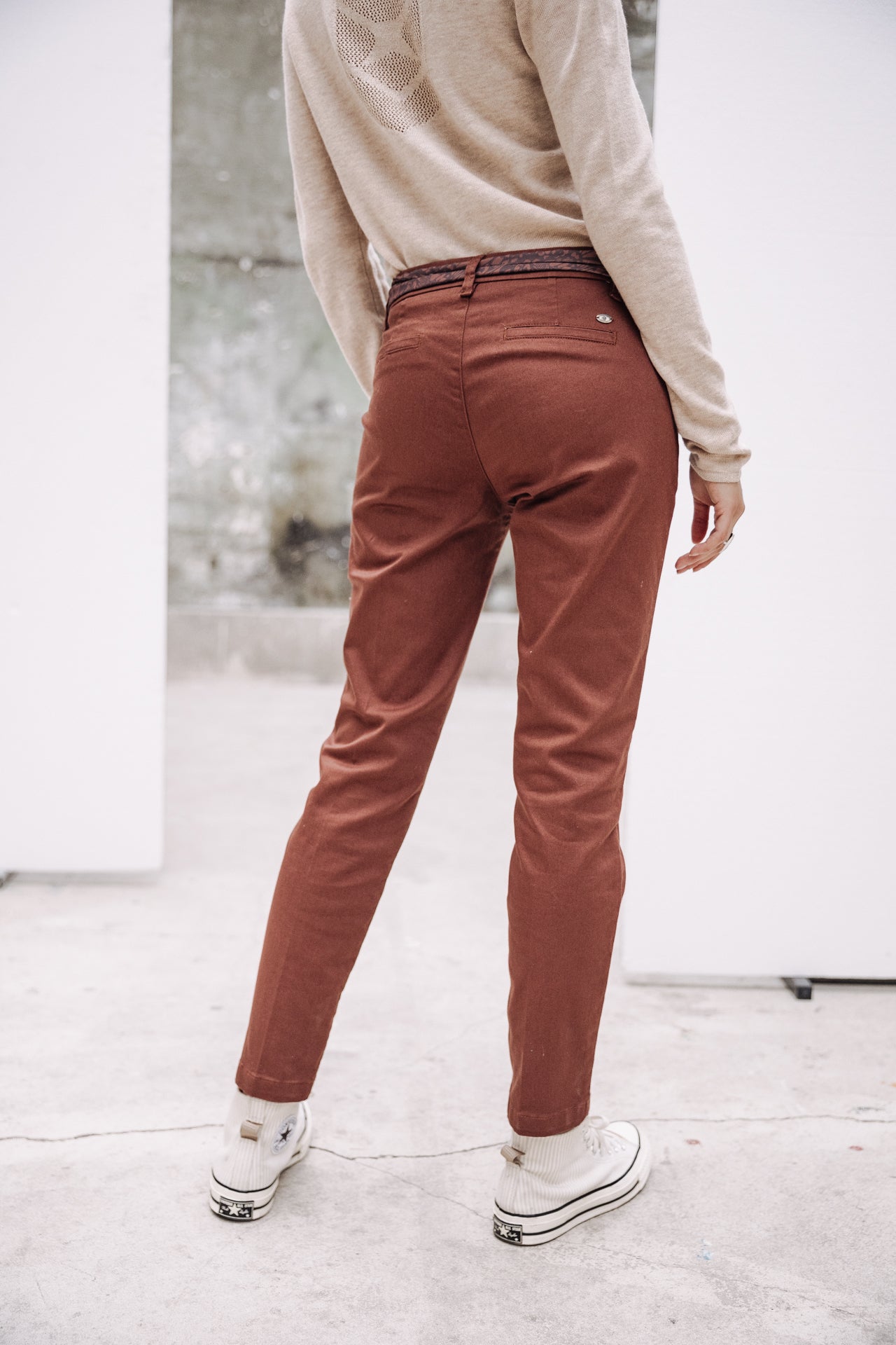 Pantalon city slim Femme Claudia Felicita cappuccino | Freeman T. Porter