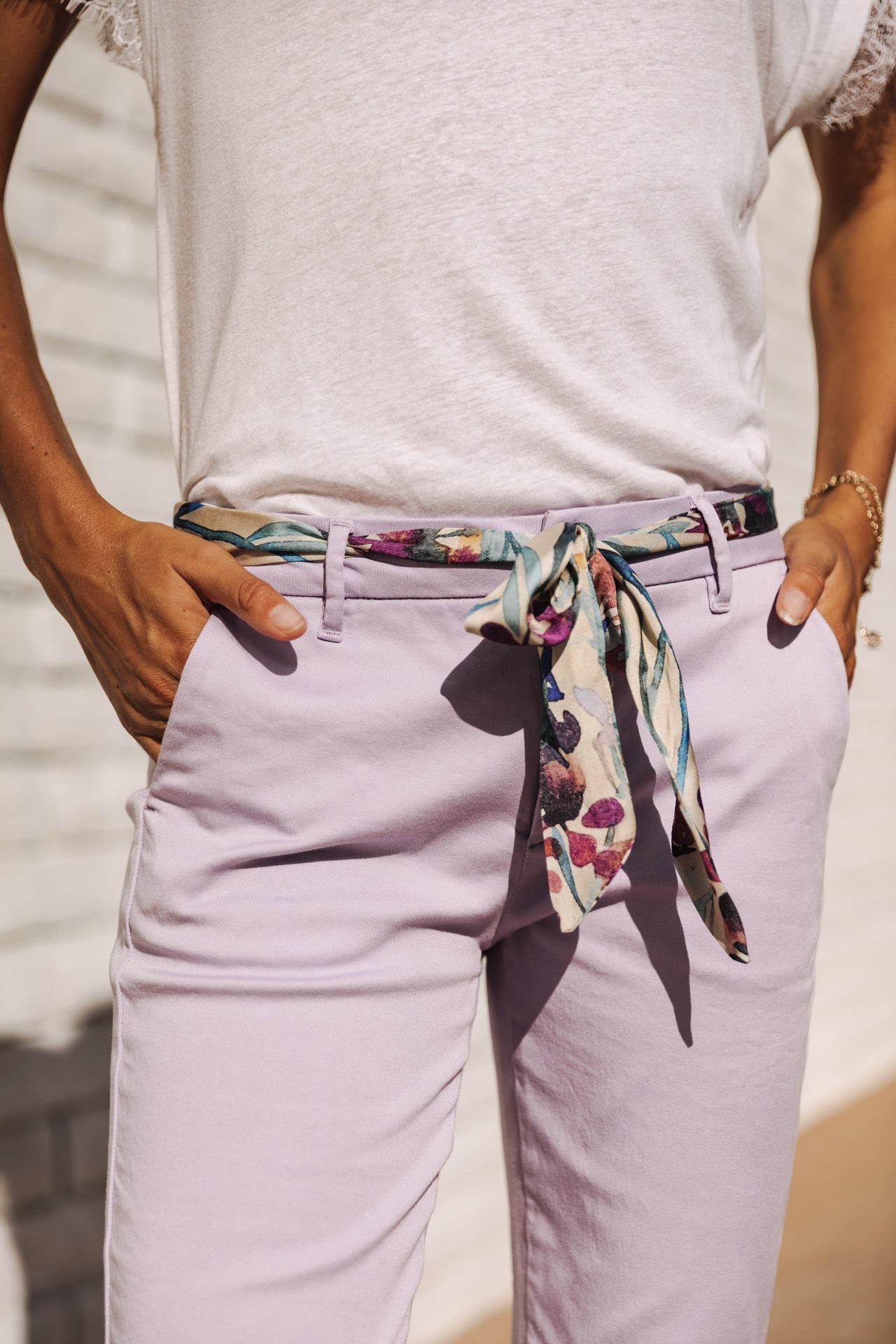 Pantalon city slim Femme Claudia Felicita pastel lilac | Freeman T. Porter