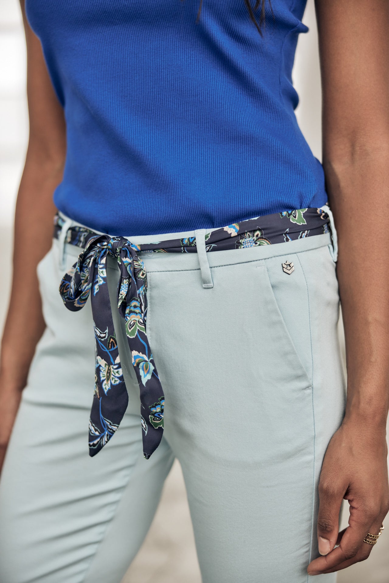 Pantalon city slim Femme Claudia Felicita cool blue | Freeman T. Porter