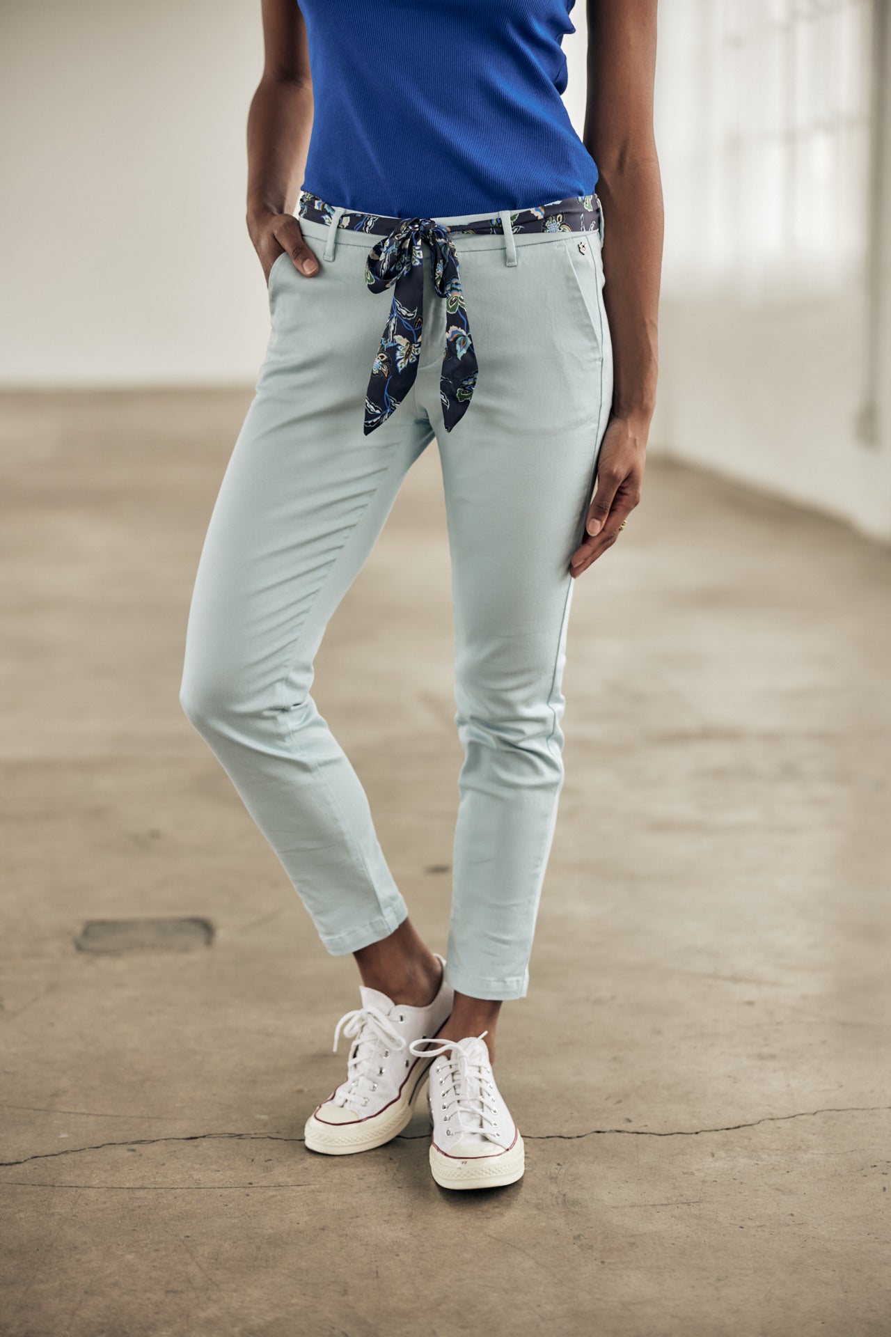Pantalon city slim Femme Claudia Felicita cool blue | Freeman T. Porter