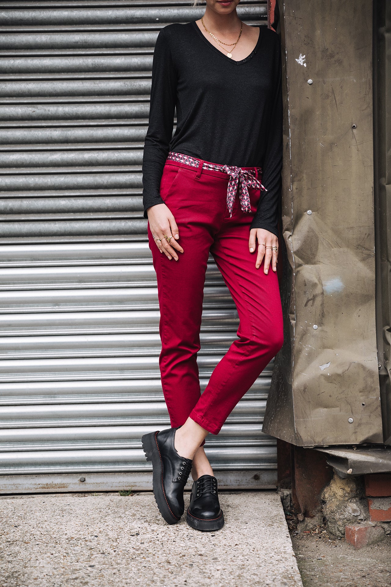 Pantalon city slim Femme Claudia Felicita rhubarb | Freeman T. Porter