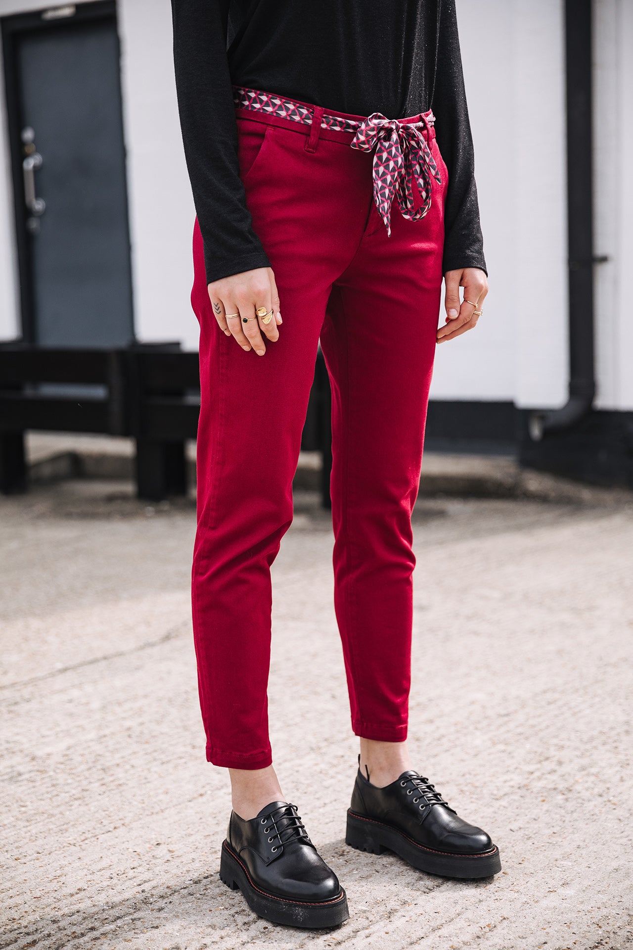 Pantalon city slim Femme Claudia Felicita rhubarb | Freeman T. Porter