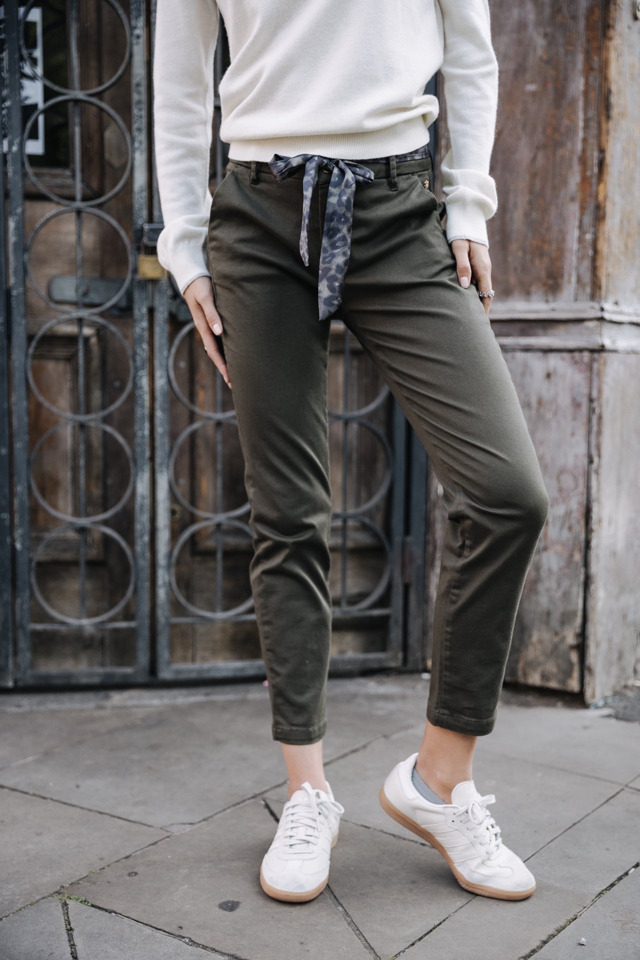 Pantalon city slim Femme Claudia Felicita forest night | Freeman T. Porter