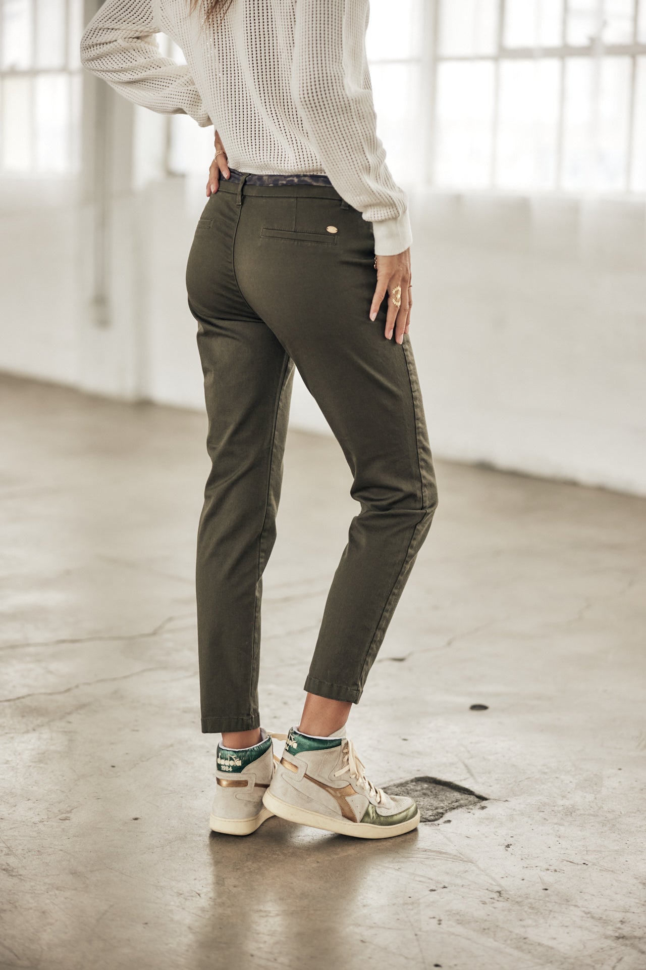 Pantalon city slim Femme Claudia Felicita forest night | Freeman T. Porter