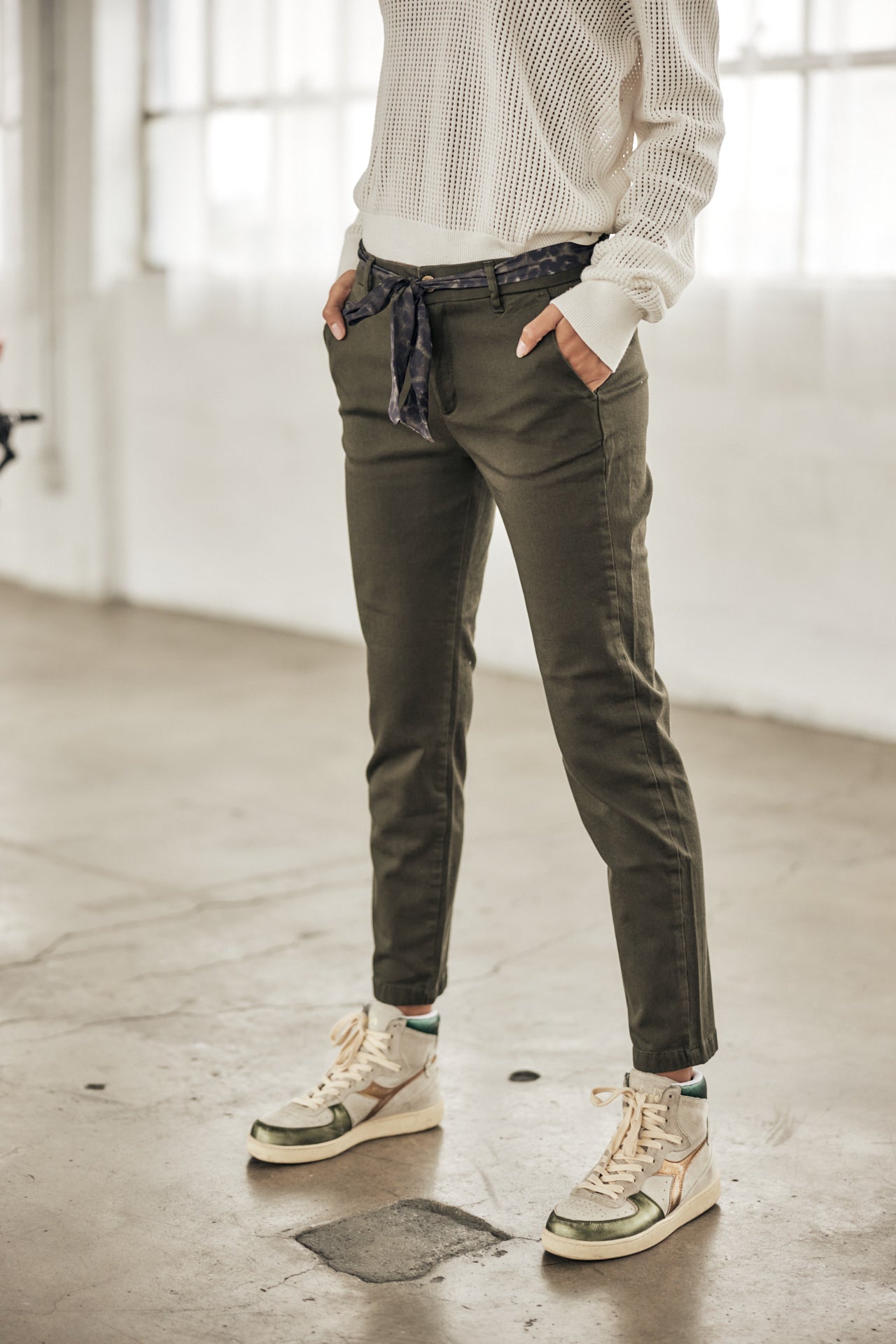 Pantalon city slim Femme Claudia Felicita forest night | Freeman T. Porter