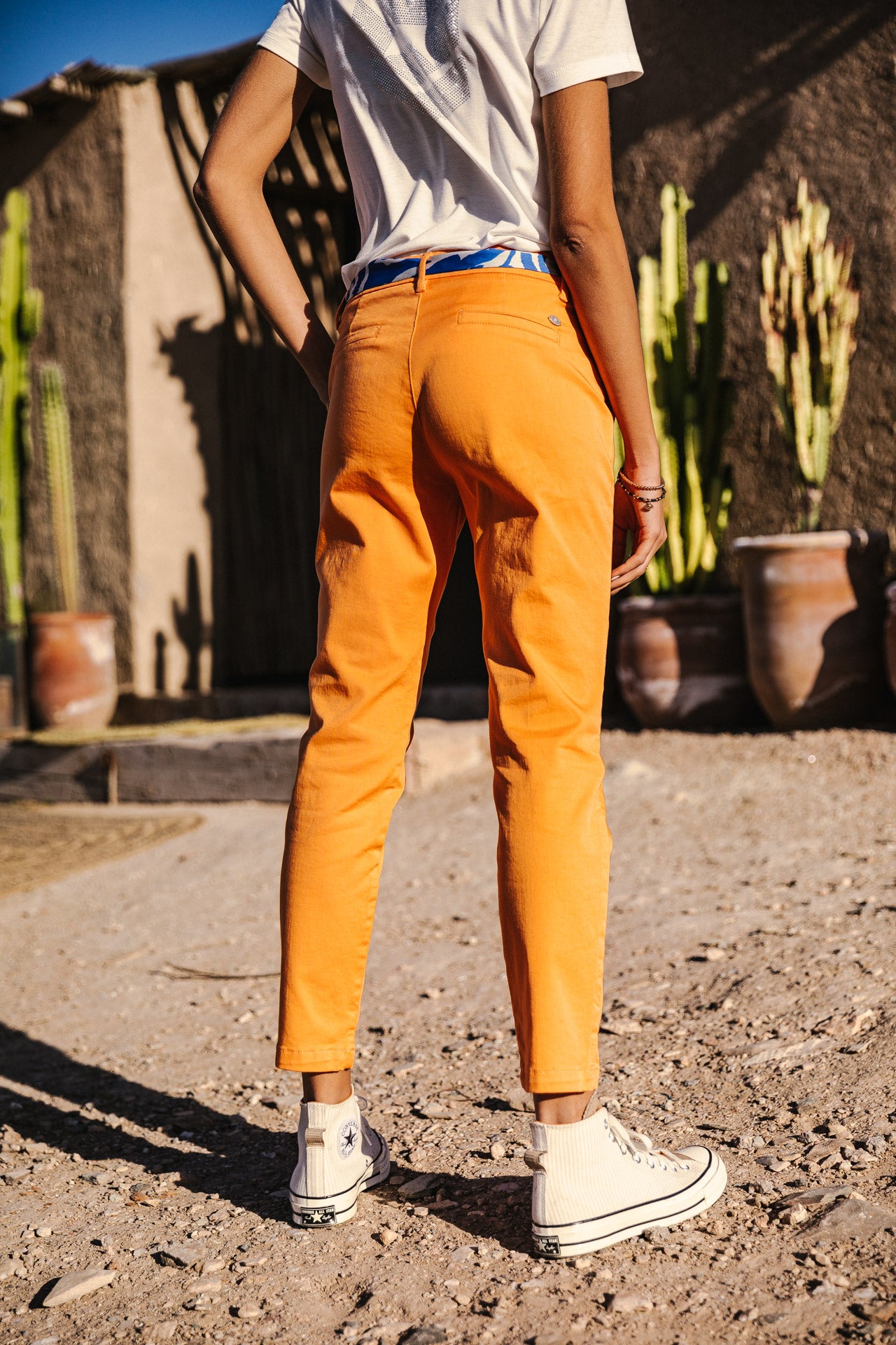 Pantalon city slim Femme Claudia Felicita tangerine tango | Freeman T. Porter