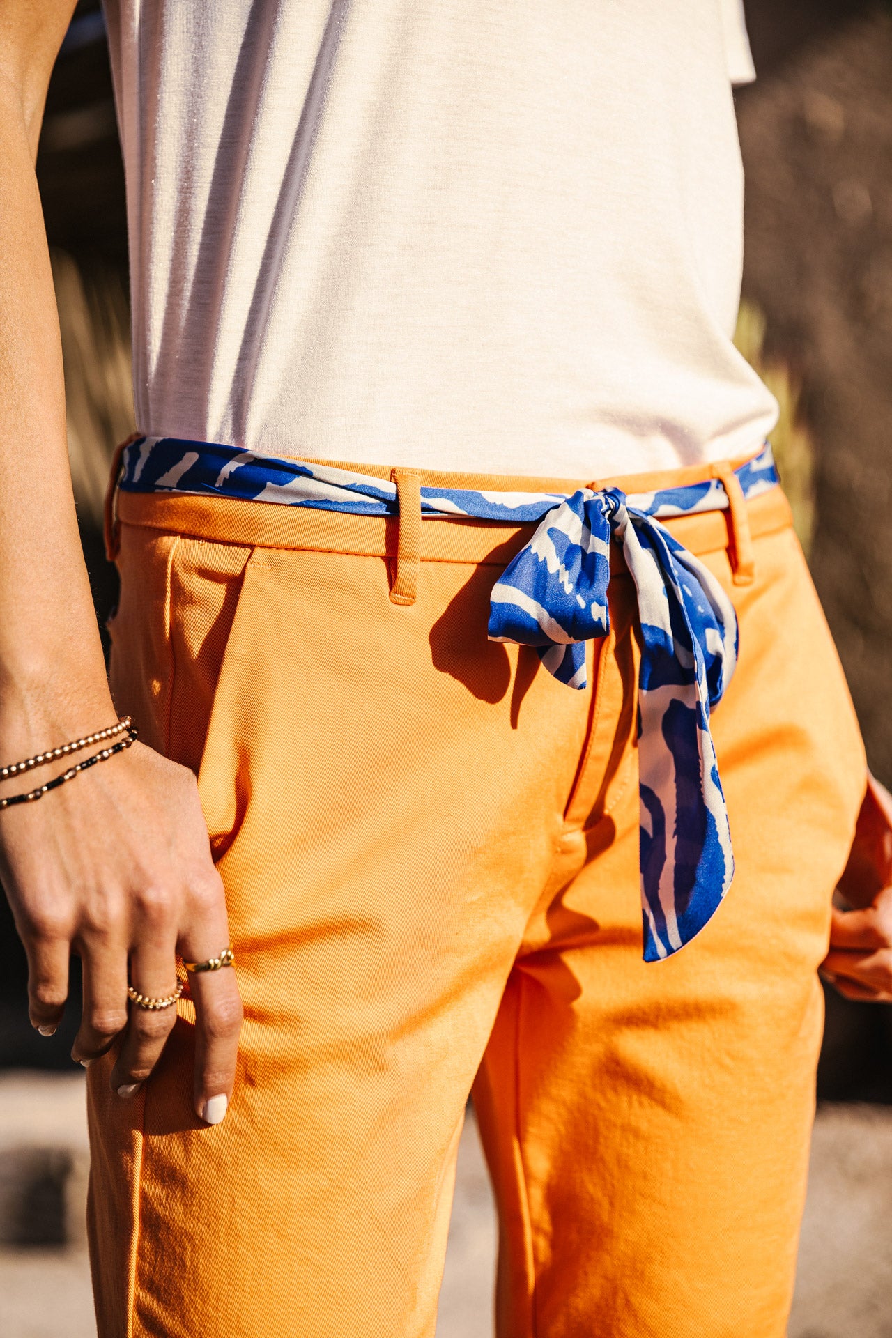 Pantalon city slim Femme Claudia Felicita tangerine tango | Freeman T. Porter