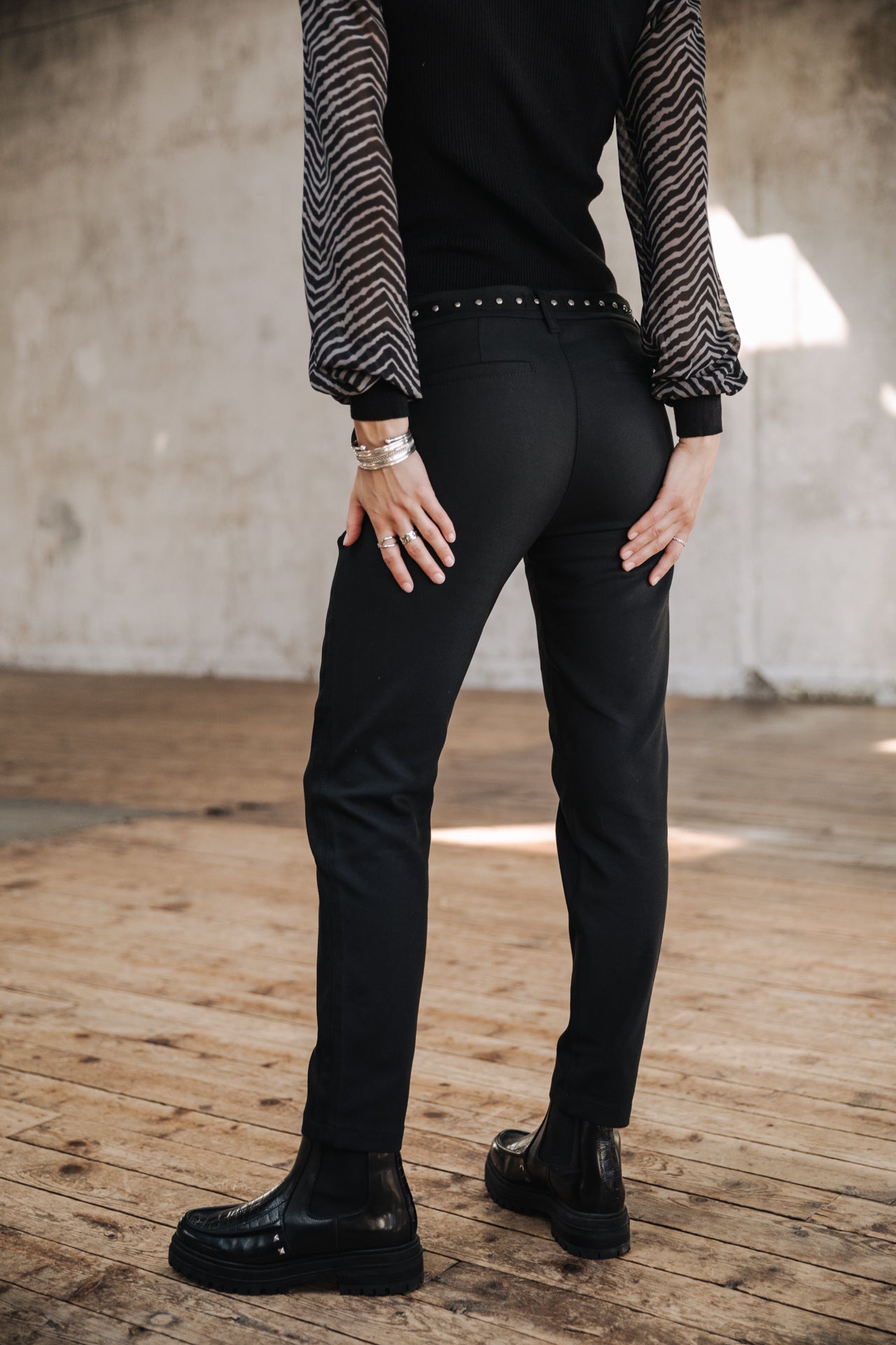 Pantalon slim Femme Claudia Polyneo black | Freeman T. Porter