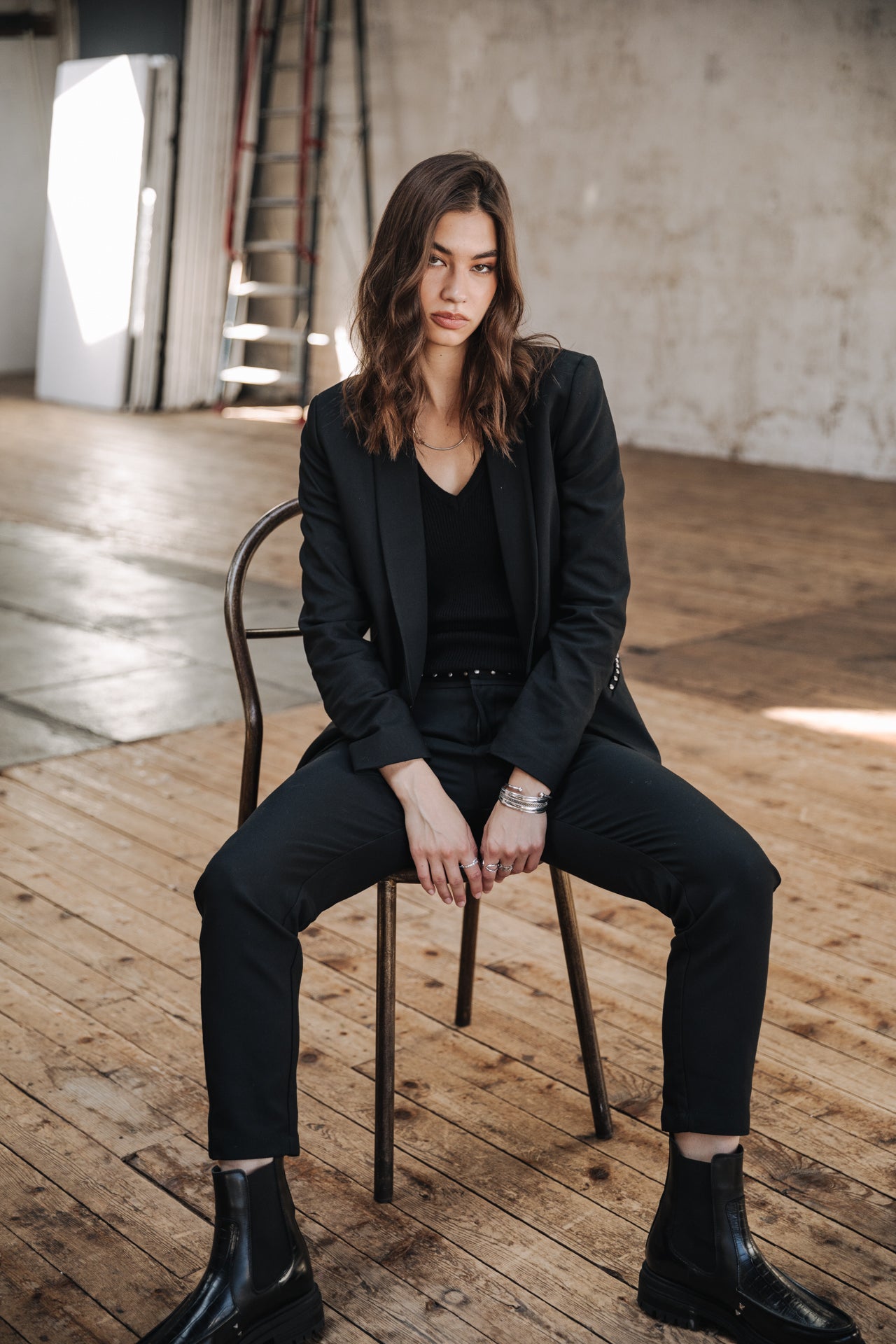 Pantalon slim Femme Claudia Polyneo black | Freeman T. Porter