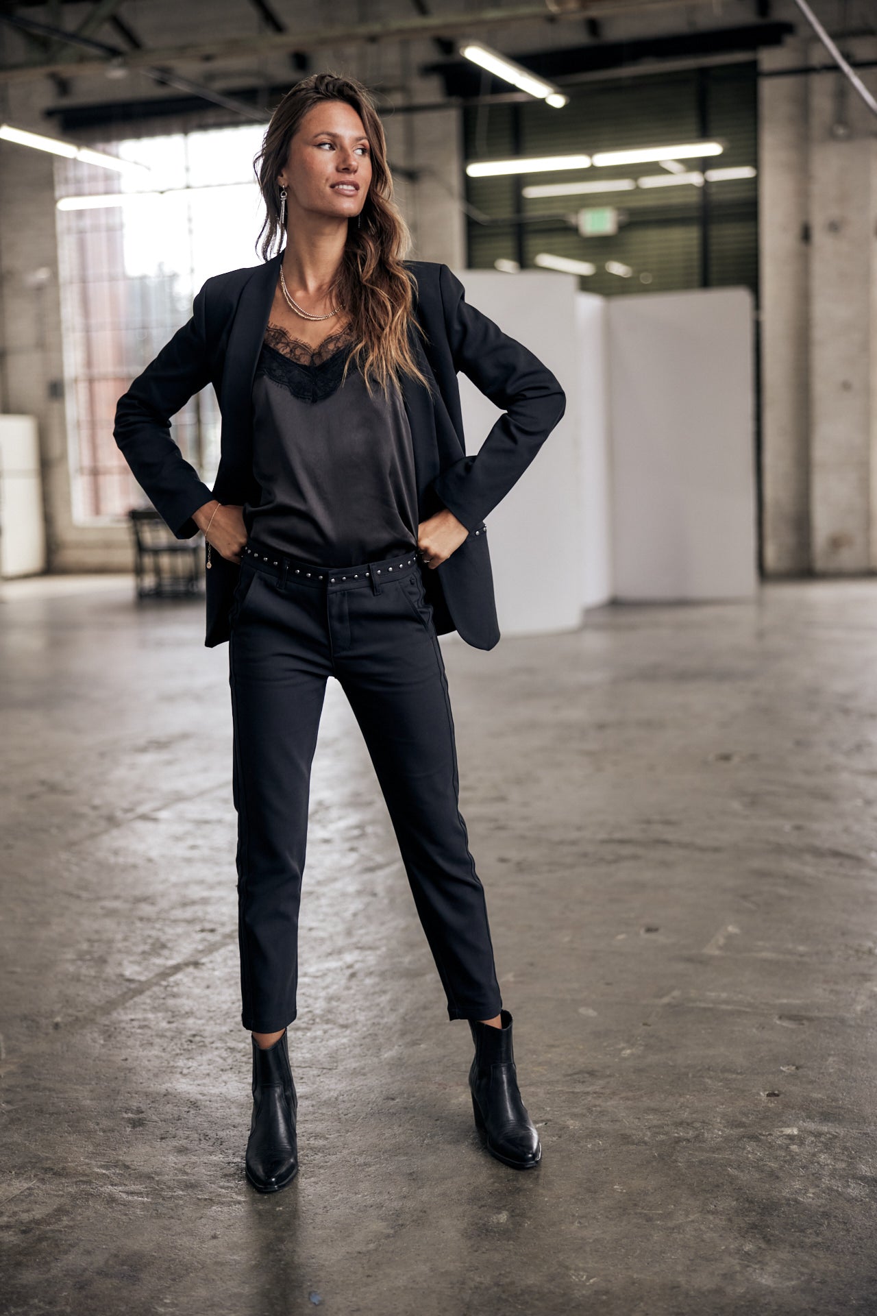 Pantalon slim Femme Claudia Polyneo black | Freeman T. Porter