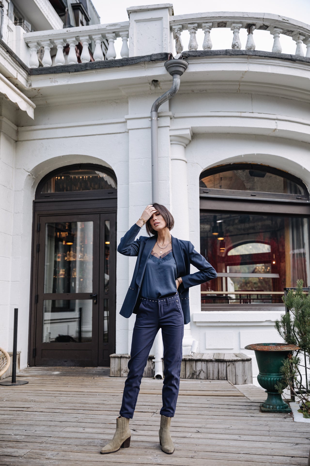 Pantalon city slim Femme Claudia Polyneo storm | Freeman T. Porter